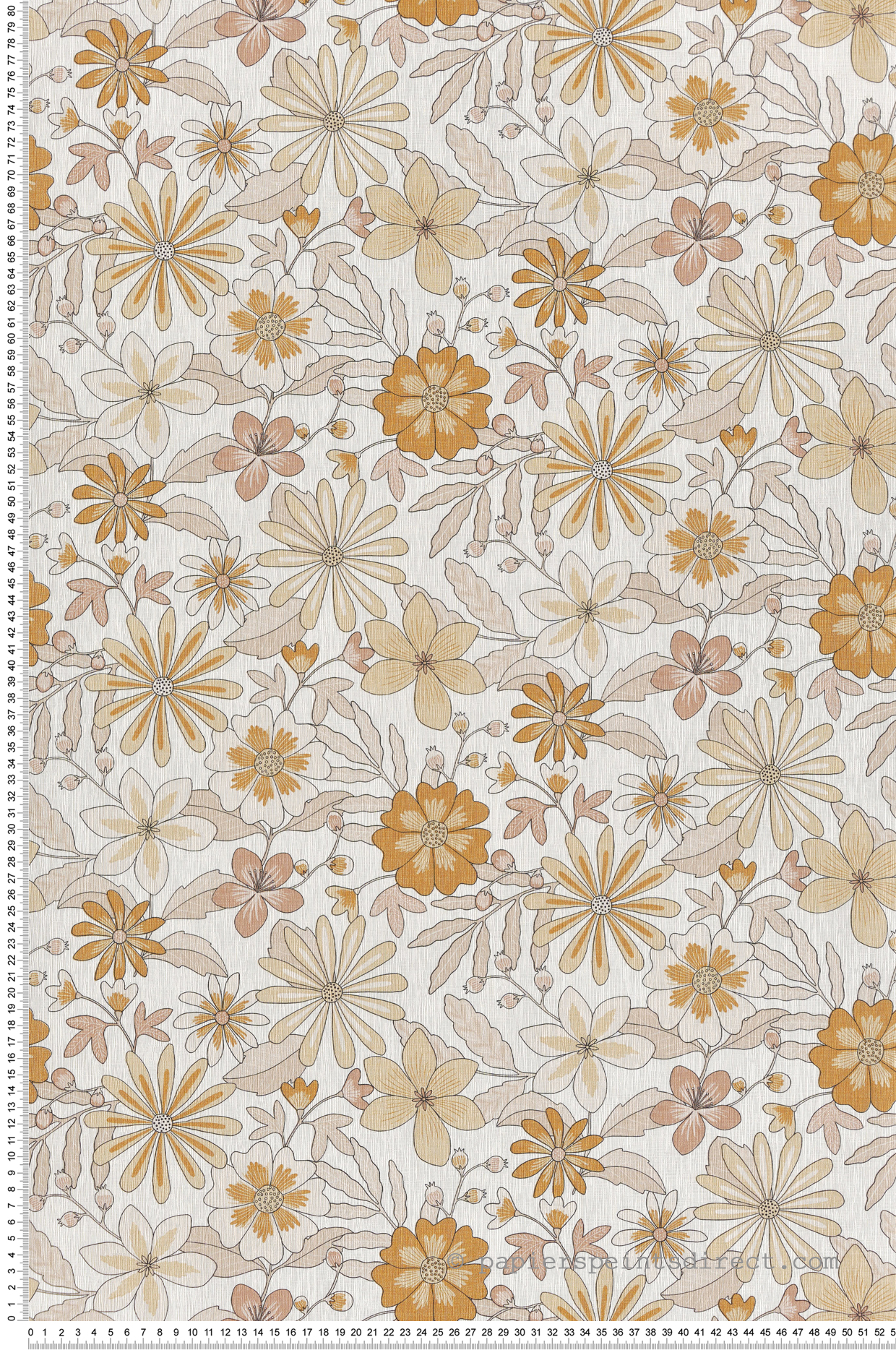 Papier peint Fleurs Vintage Emy beige rose - Twist de Casélio | Réf. TST106462044