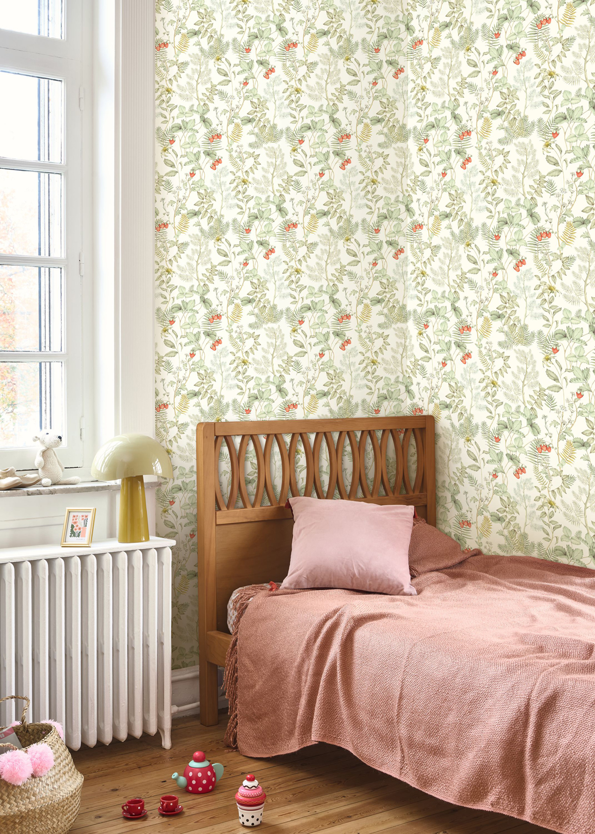 Papier peint Fraisier Strawberry Field écru - Heritage de Casadéco | Réf. HETA201217155