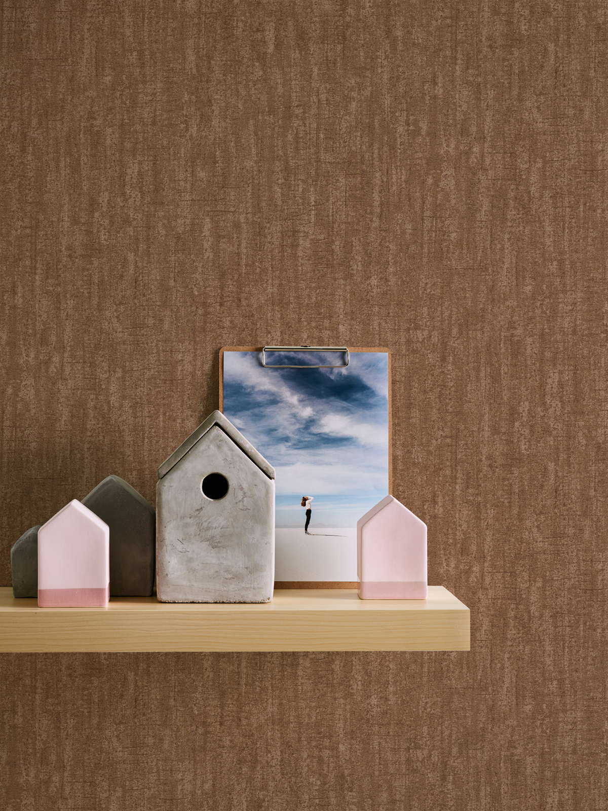 Papier peint Faux Uni brun - Titanium 3 d'AS Création | Réf. SP15636