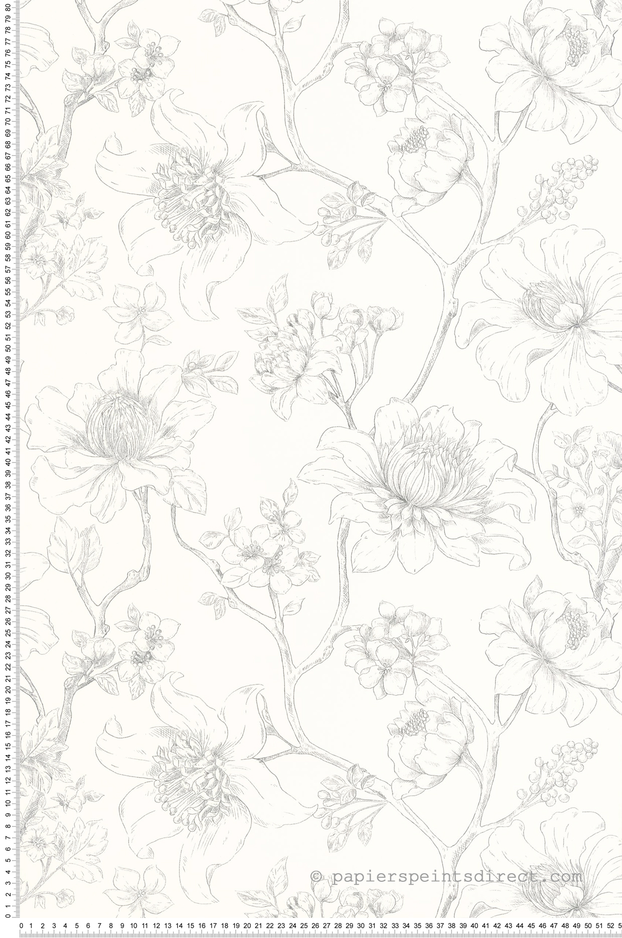 Papier peint Floral Silent Garden noir - Moonlight 3 de Casélio | Réf. MNL3107070932