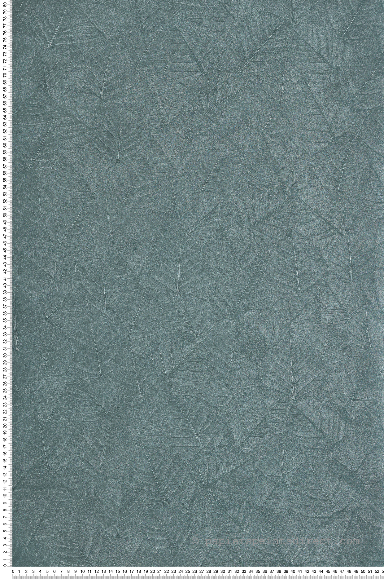 Papier Peint Feuillage Design bleu canard métallisé - Botanique d'Ugépa | Réf. UGP-M69801