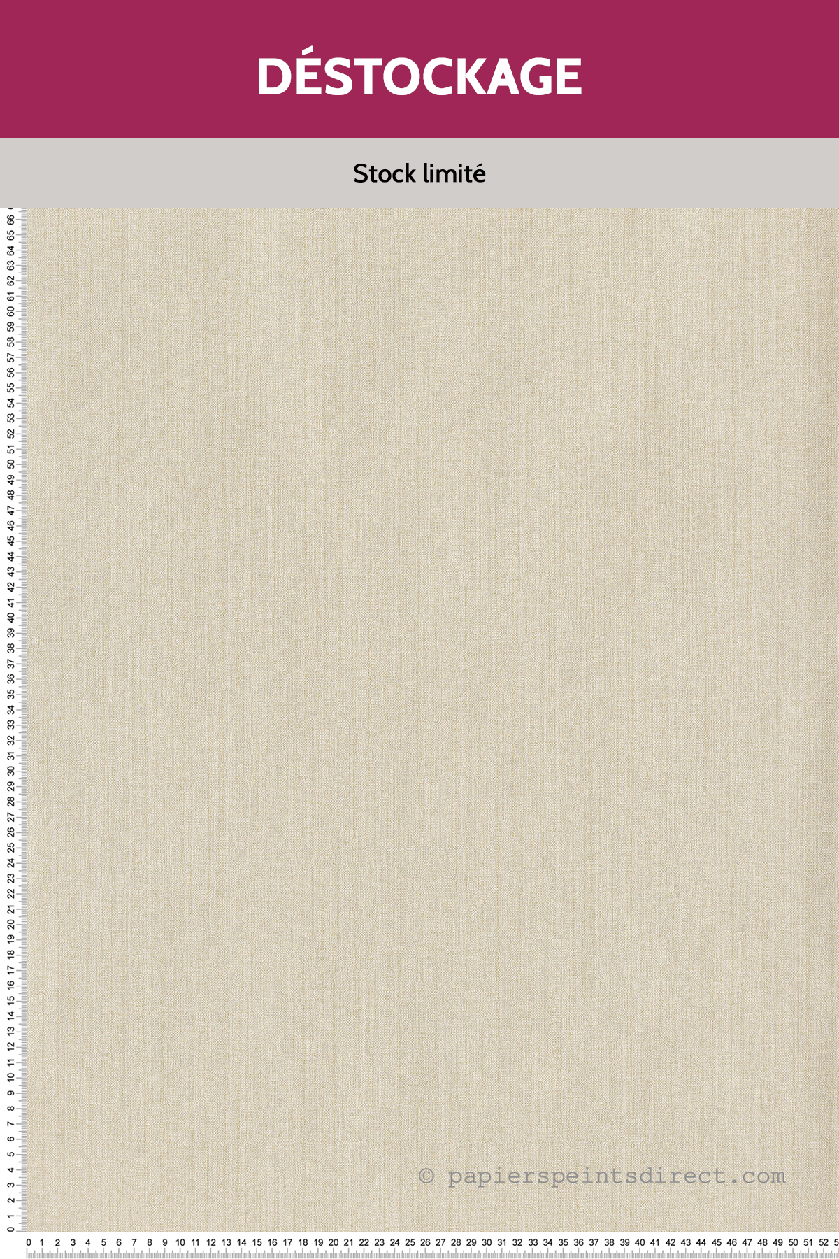 Papier peint Destockage - Uni Toile Lin beige - Garden Party de Montecolino
