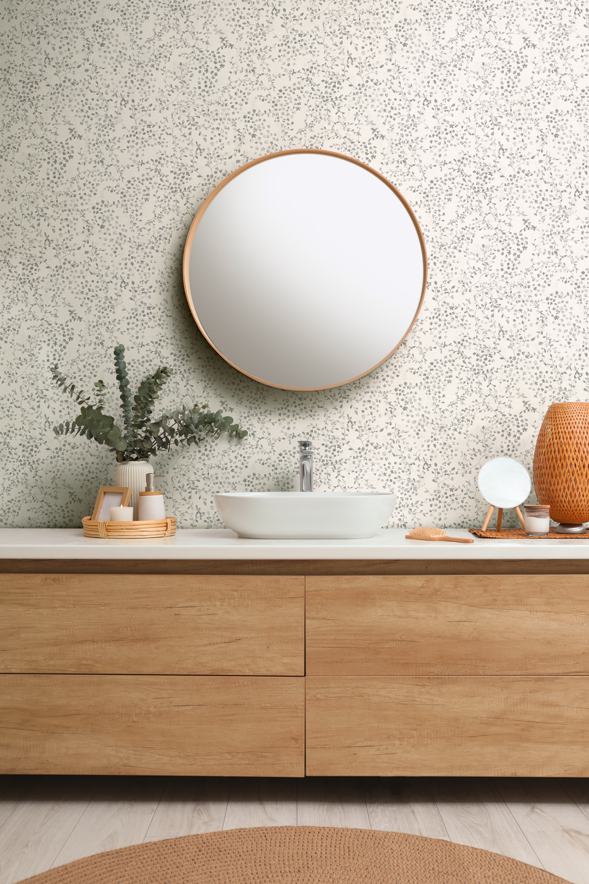 Papier peint Fleur Minimaliste Semis gris argenté - Aquarell Dreams d'A.S. Création | Réf. AS-397474