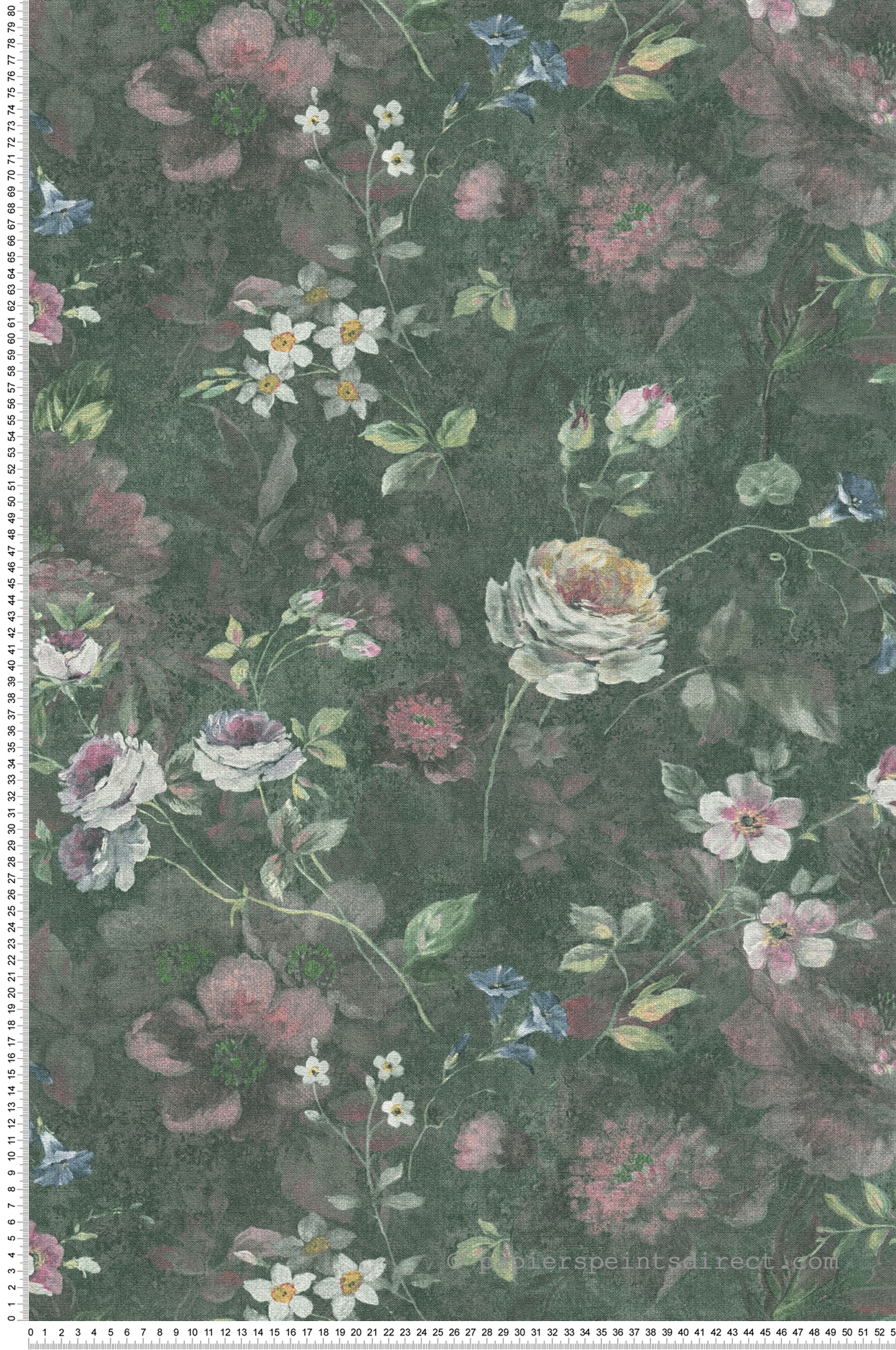 Papier peint Vintage Floral Estompé vert rose - Natural Living d'A.S. Création | Réf. AS-386362