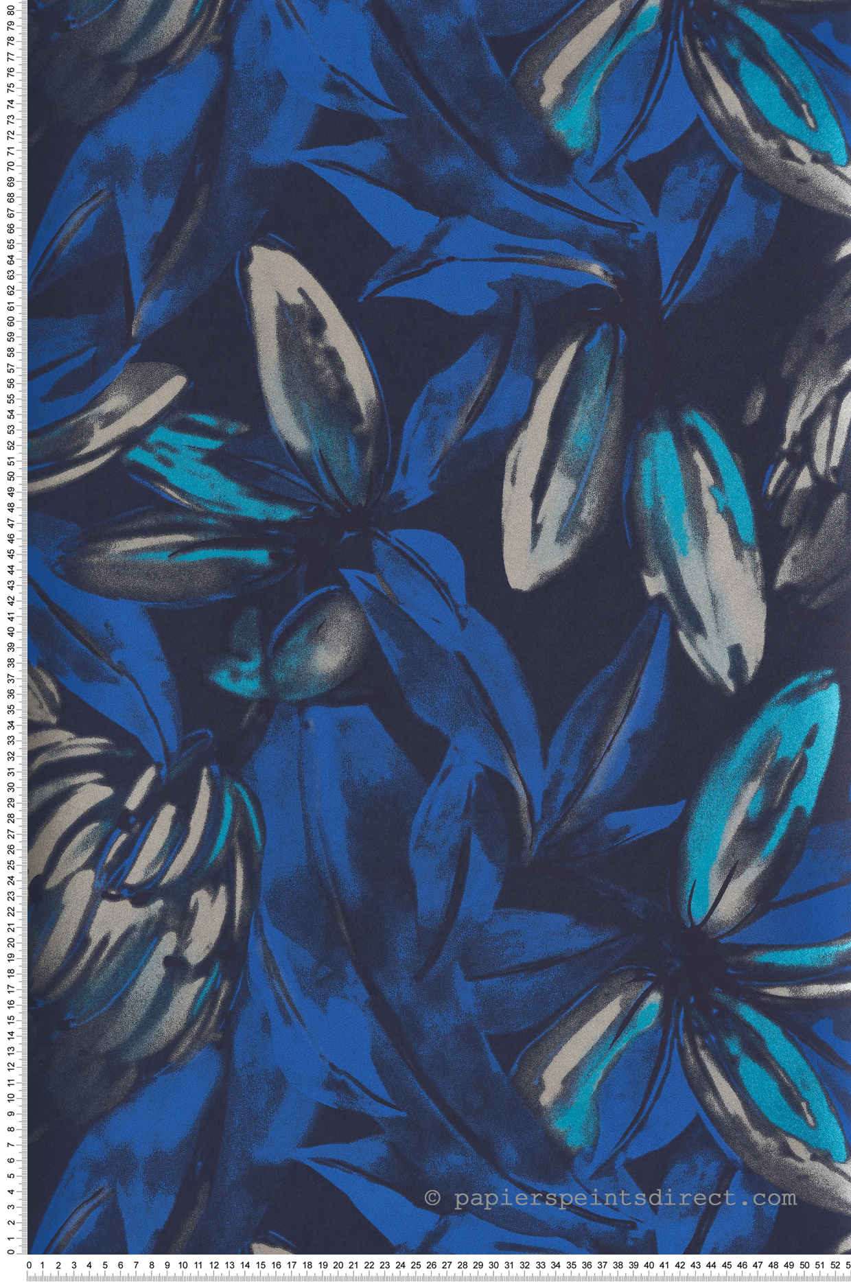 Papier peint Fruit Exotique Constanza indigo nacré - Havana de Masureel | Réf. MAS-HAV103