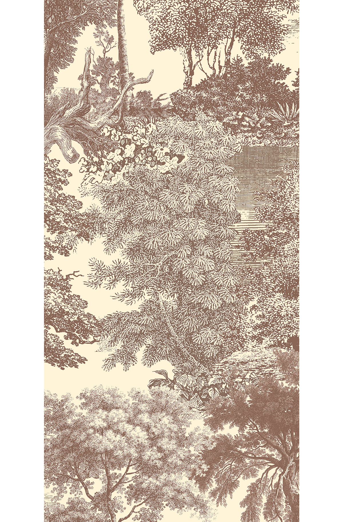 Papier peint panoramique Toile de Jouy Salcey taupe - D H260 - Amazone de Masureel | Réf. MAS-DGSAL1044-260