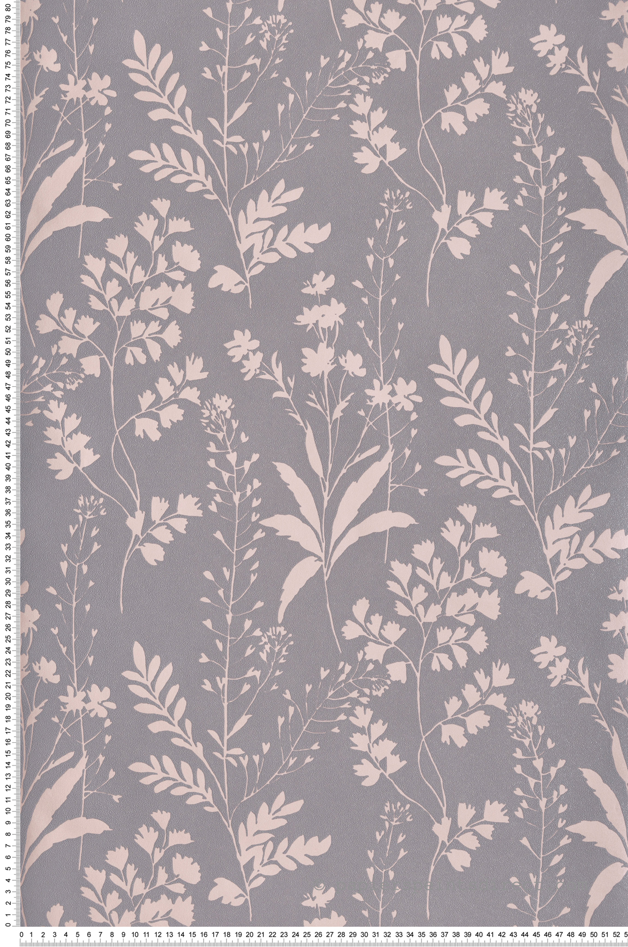 Papier Peint Feuillage Herbier rose gris - Botanique d'Ugépa | Réf. UGP-M52803