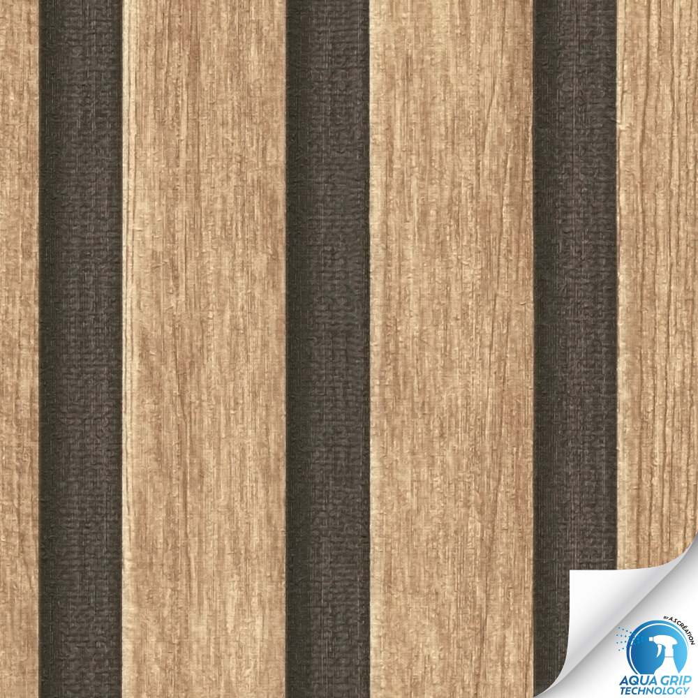 Papier peint préencollé Tasseaux Bois Chêne nature - Designdrop d'A.S. Création ZOOM | Réf. AS-784591