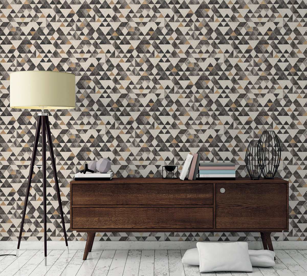 Papier Peint Scandinave Triangle noir - Les Essentiels de Lutèce | Réf. LTC-11170109