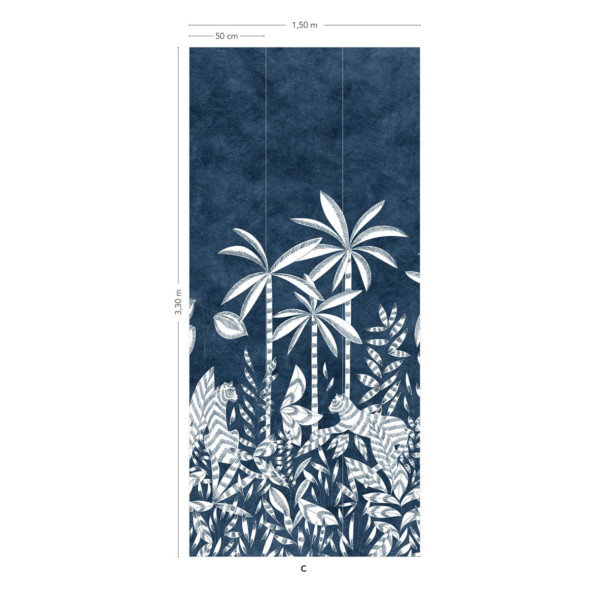 Papier peint panoramique Paradis des Tigres Nocturne C - 7/8/9 - Isidore Leroy