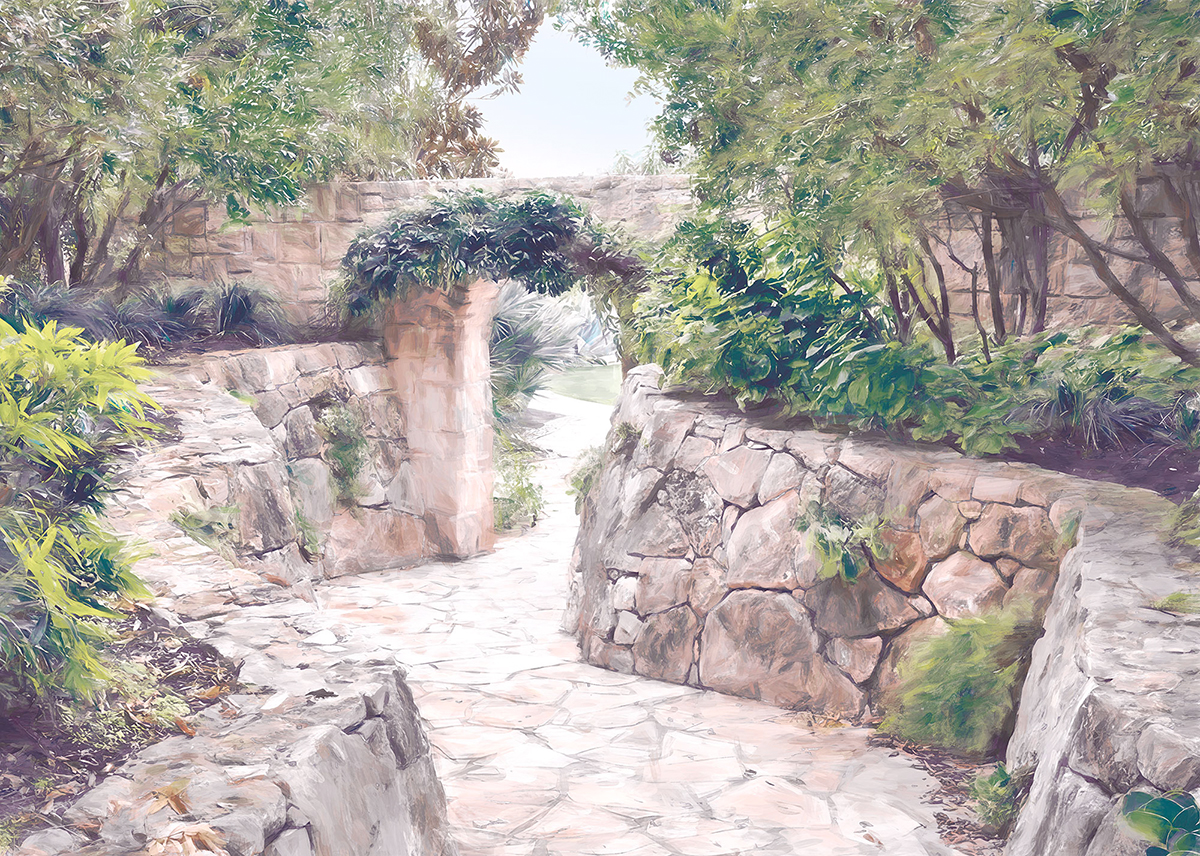 Papier peint panoramique Jardin Passage - Papier peint Komar Le Jardin