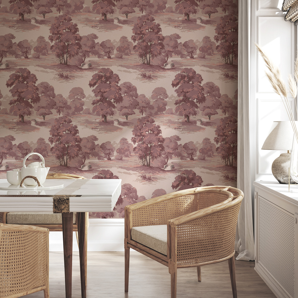 Papier peint Forêt Paysage Sherwood prune - Beaux Arts de Lutèce AMB1| Réf. LTC-M1828