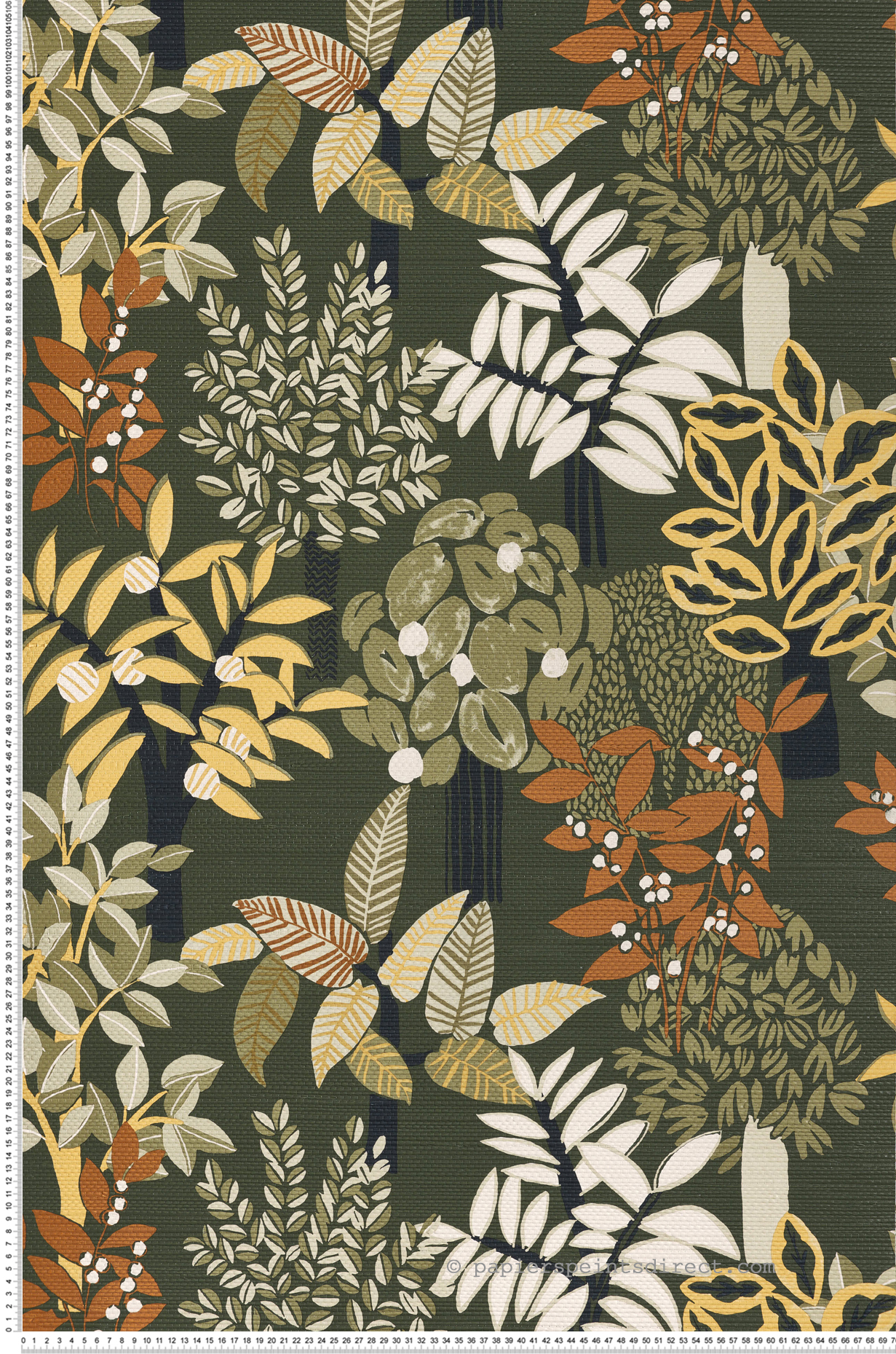 Papier peint Feuillage Peradeniya kaki - Golfe du Bengale de Casamance | Réf. CAS-75940406