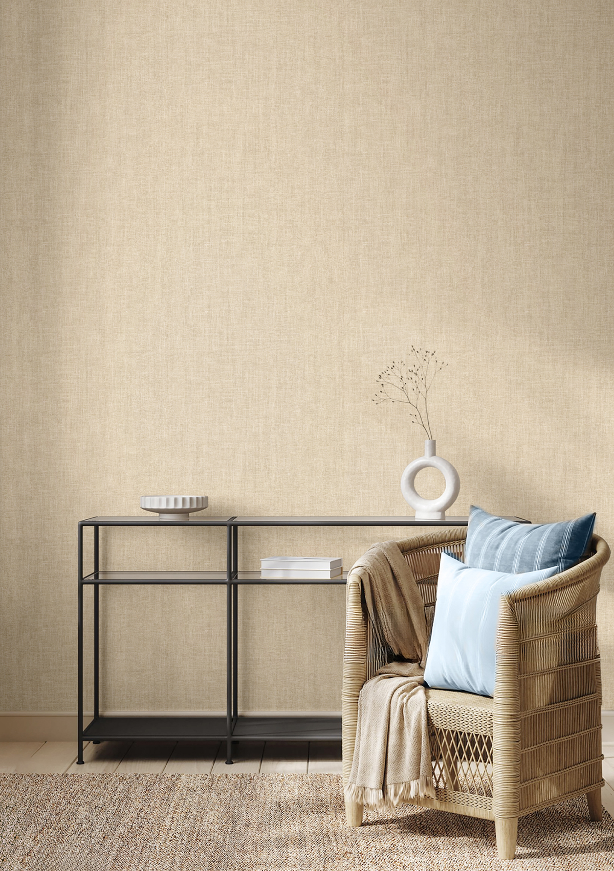 Papier peint Uni Lin beige - Maison Paradis de Lutèce | Réf. LTC-MP15582