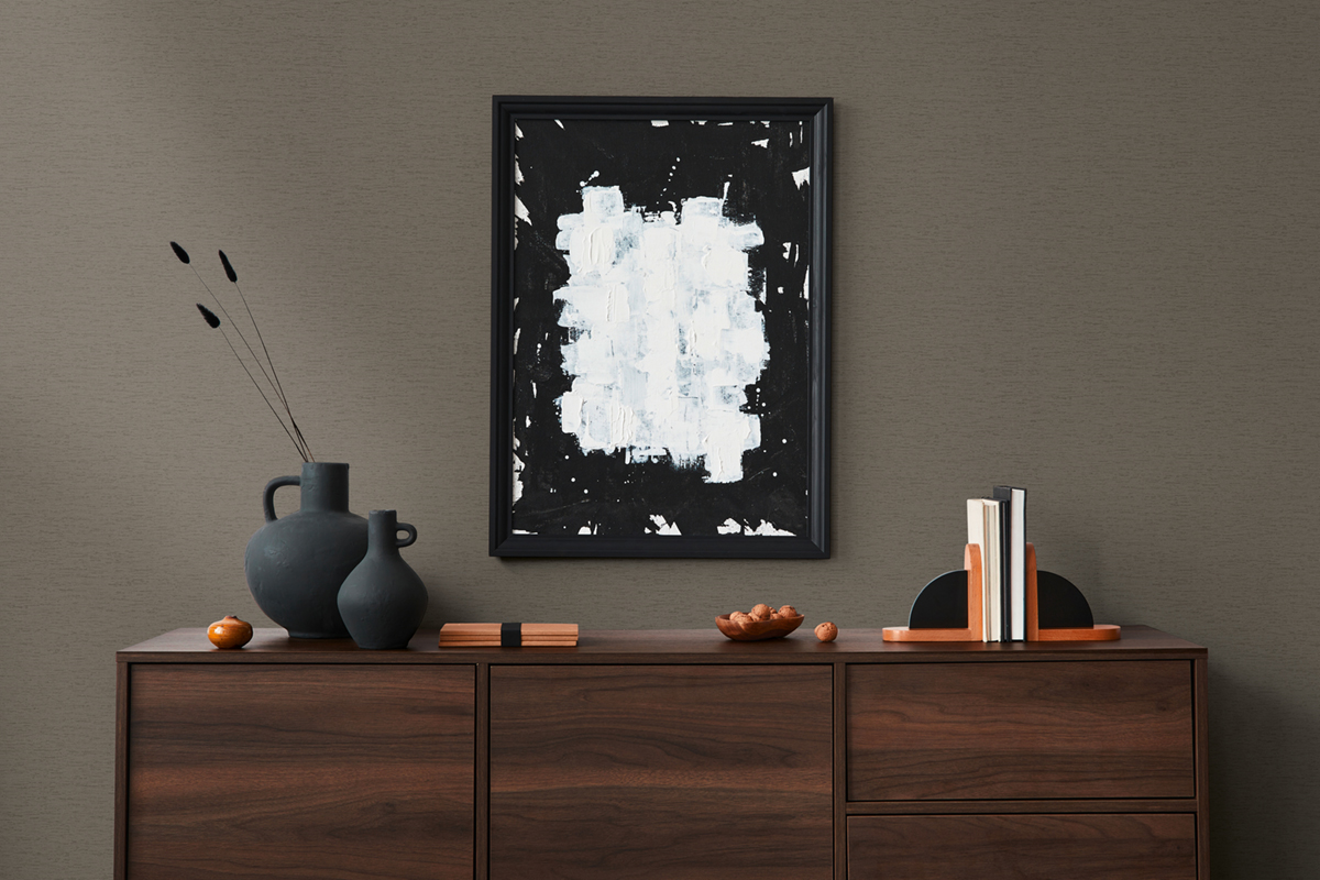 Papier peint Uni Toile Fond Tissé taupe - Famous Garden d'A.S. Création | Réf. AS-393521