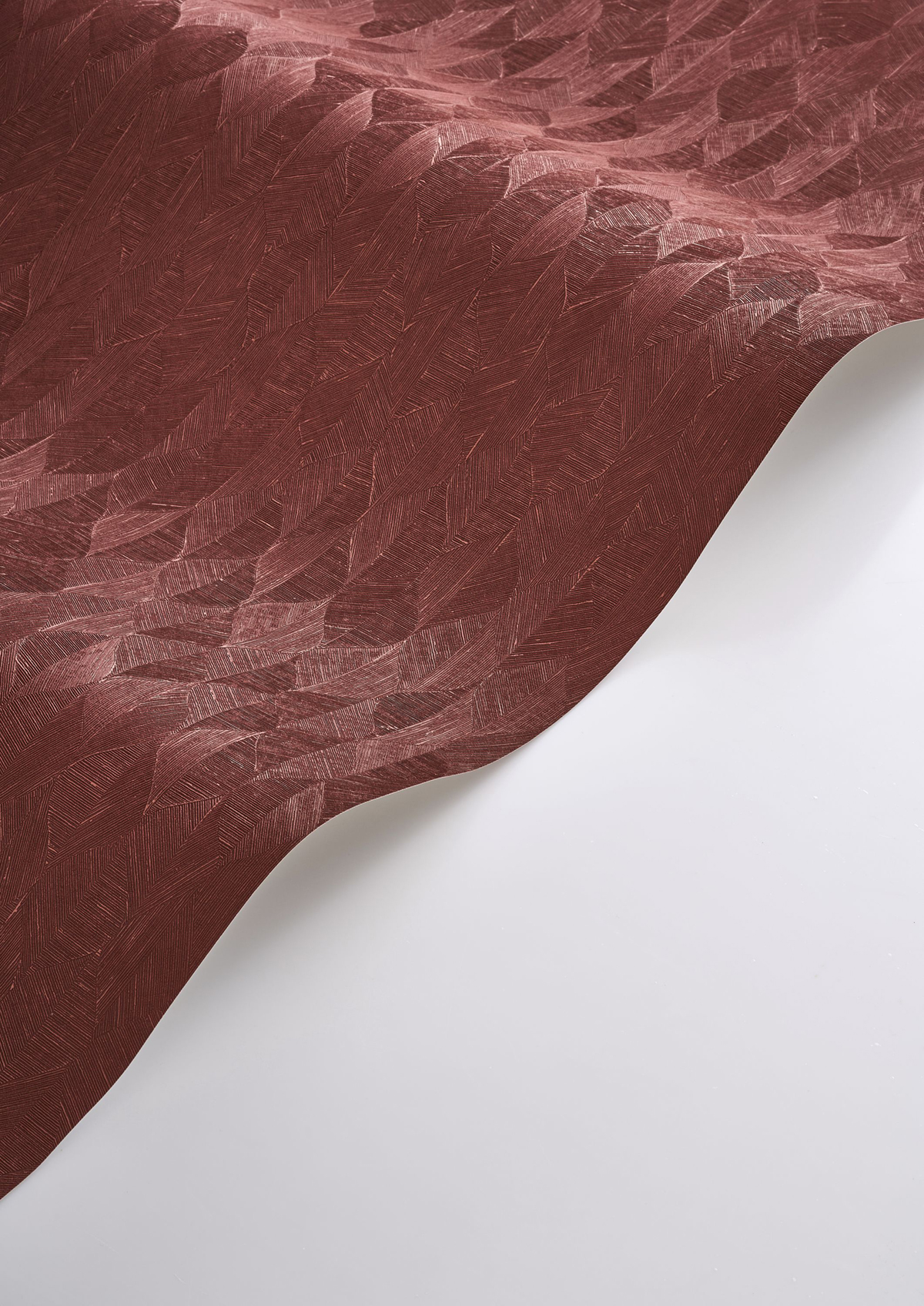 Papier peint Feuille Art Déco Tarrazu bordeaux - Vegetals de Casadéco AMBV| Réf. VEGE201278888