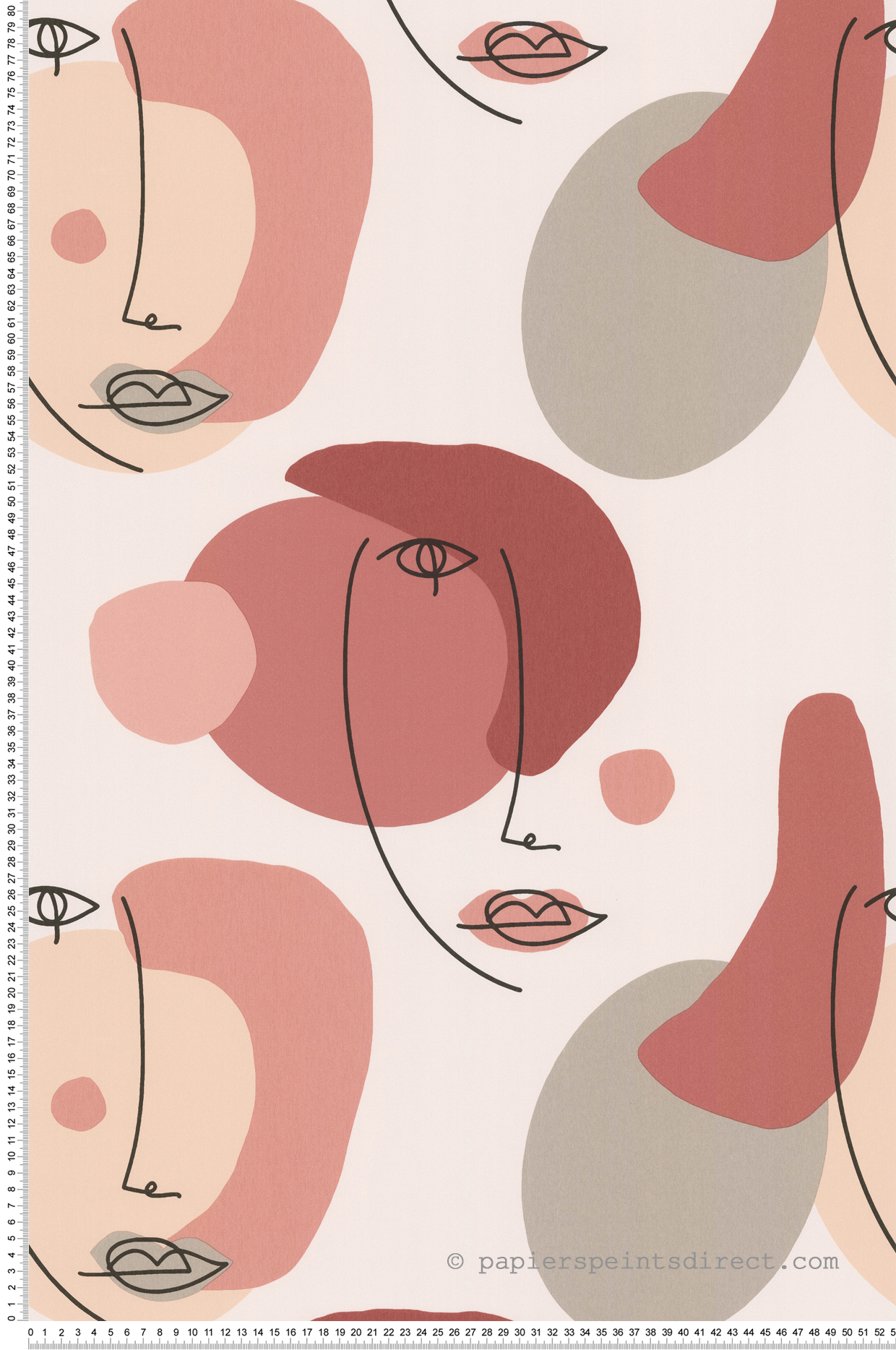 Papier peint Visage Moderne terracotta - Arty de Lutèce | Réf. LTC-51210405