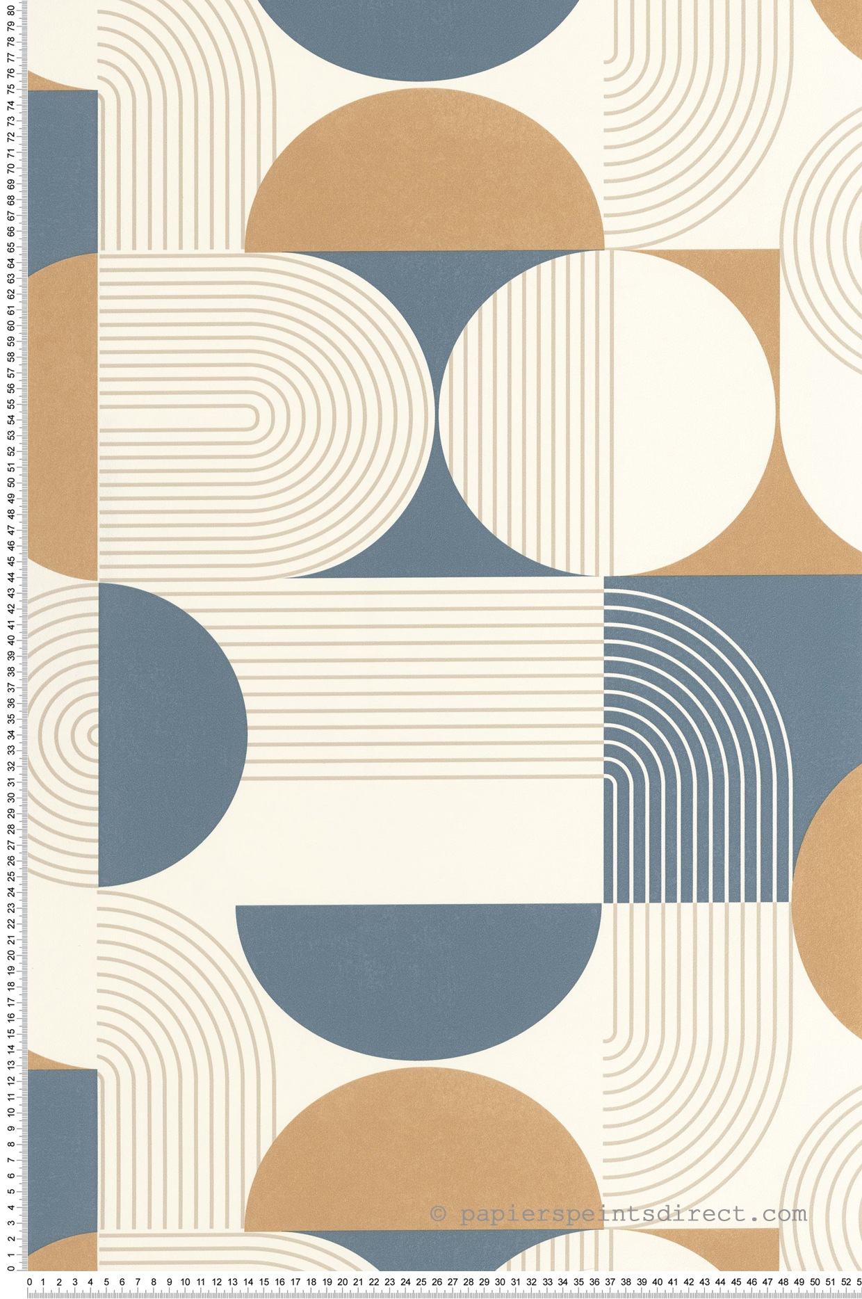 Papier peint Graphique Amplitude bleu camel - Graphic de Casélio | Réf. GPC105500633