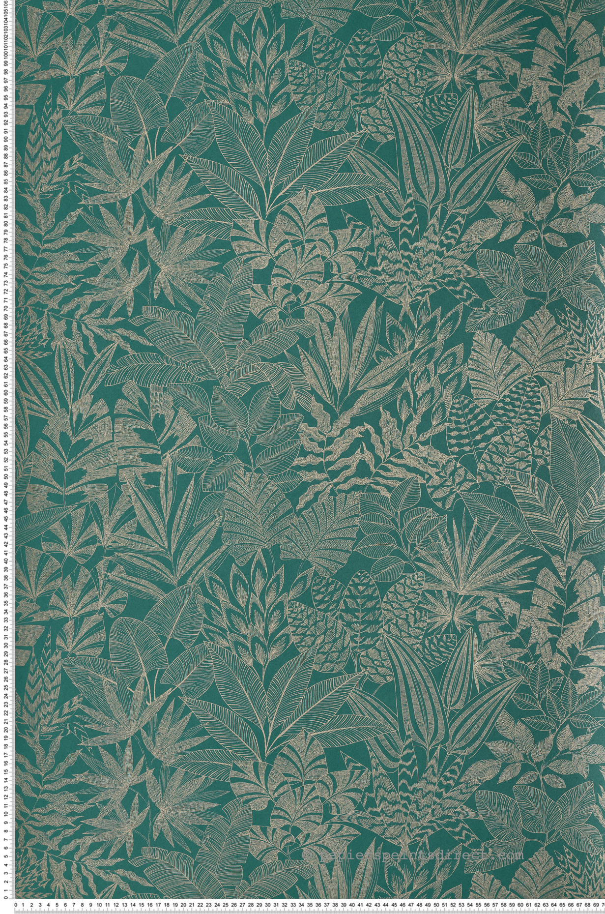 Papier peint Feuillage Doum vert émeraude doré - Bord Du Nil de Casamance | Réf. CAS-76151528