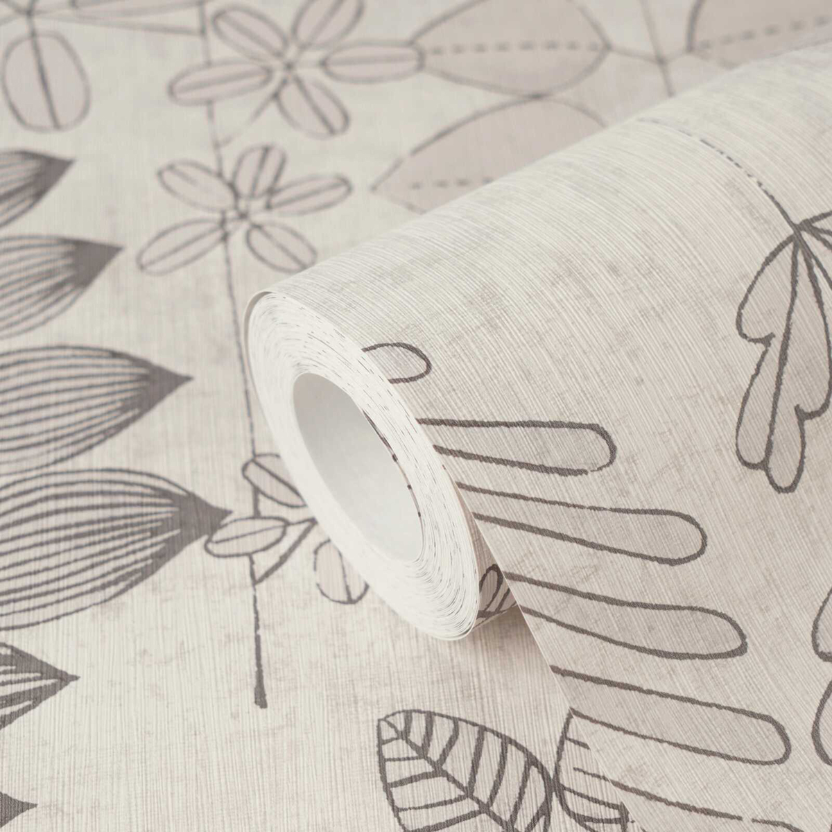 Papier peint Herbier Graphique Athyrium gris - Nordic Feeling d'A.S. Création ZOOM | Réf. AS-791495