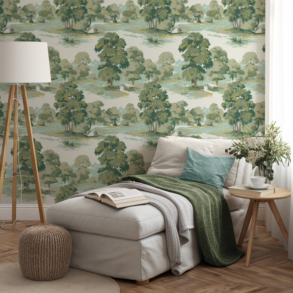 Papier peint Forêt Paysage Sherwood vert - Beaux Arts de Lutèce | Réf. LTC-M1829