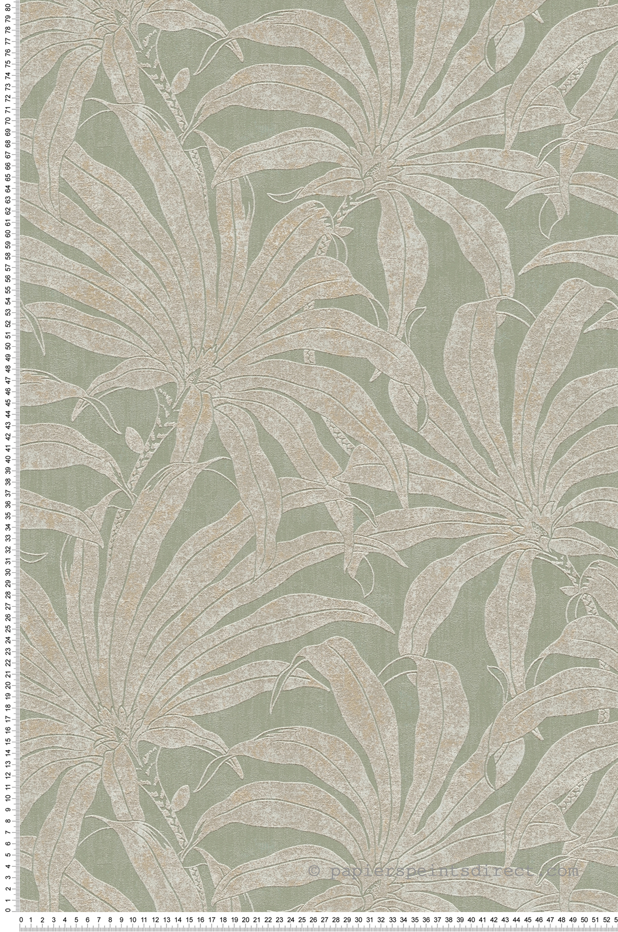 Papier peint Palmier Alizea vert amande doré - Jade 2 d'A.S. Création | Réf. AS-395012