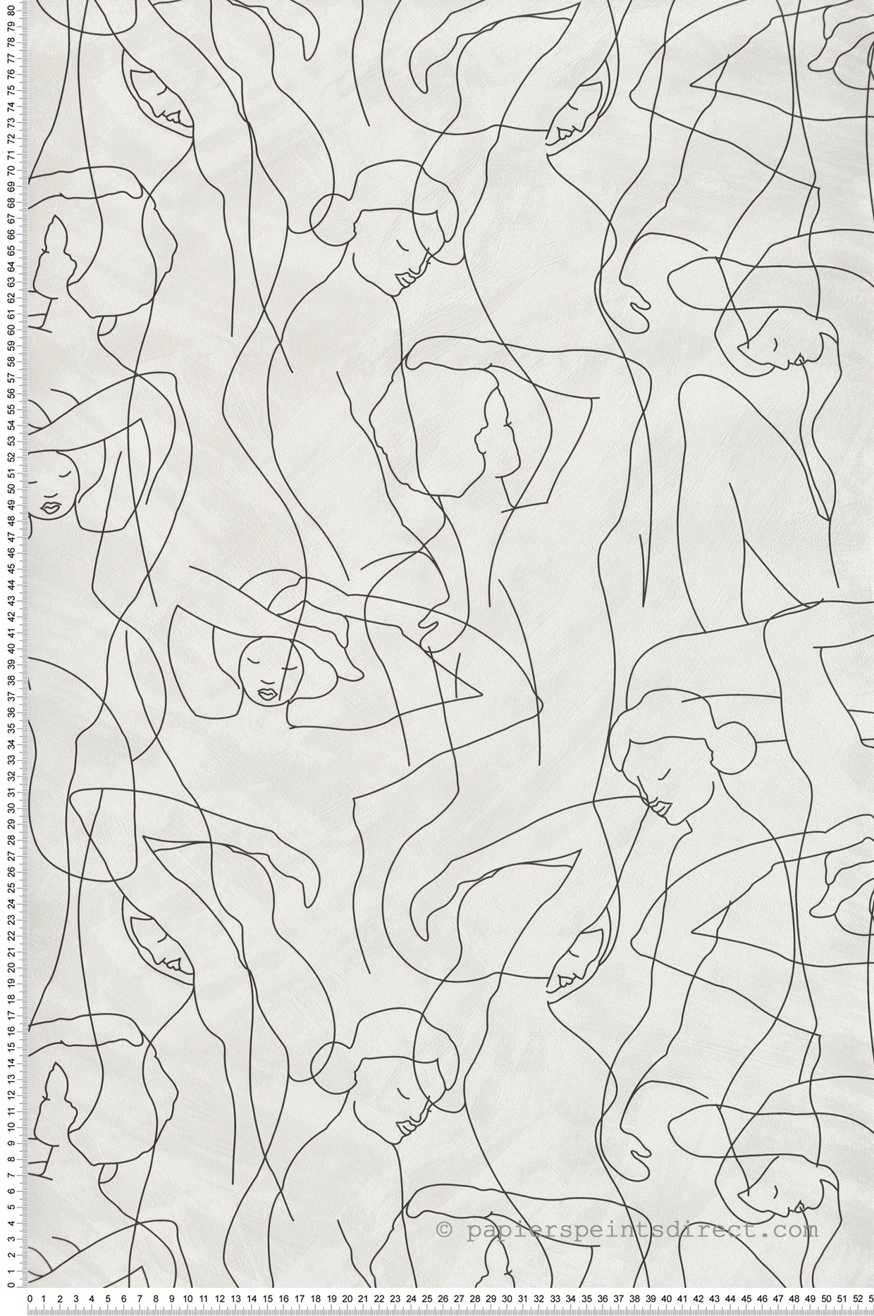 Papier peint Silhouette Design blanc métallisé noir - Boca Chica de Montecolino | Réf. MC-SO27045