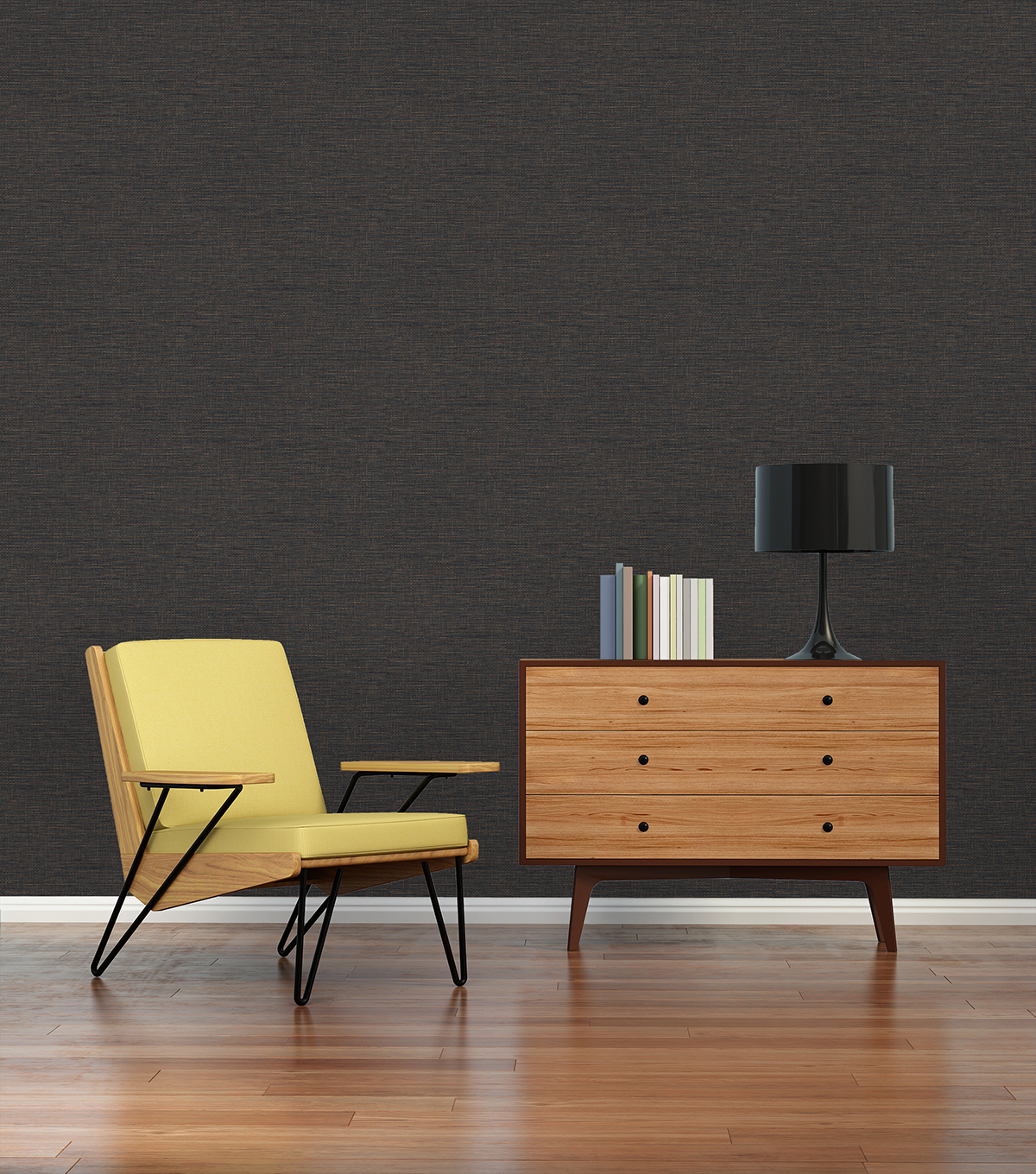 Papier peint Effet Tissage bleu nuit et marron - Desert Lodge de Livingwalls | Réf. 38527-2