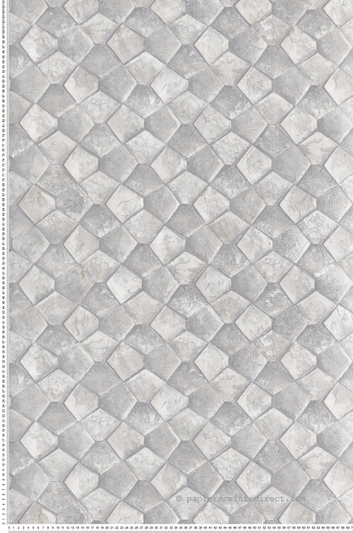 Papier peint Pierre Mur gris souris argenté - Eclectic de Montecolino | Réf. MC-34907