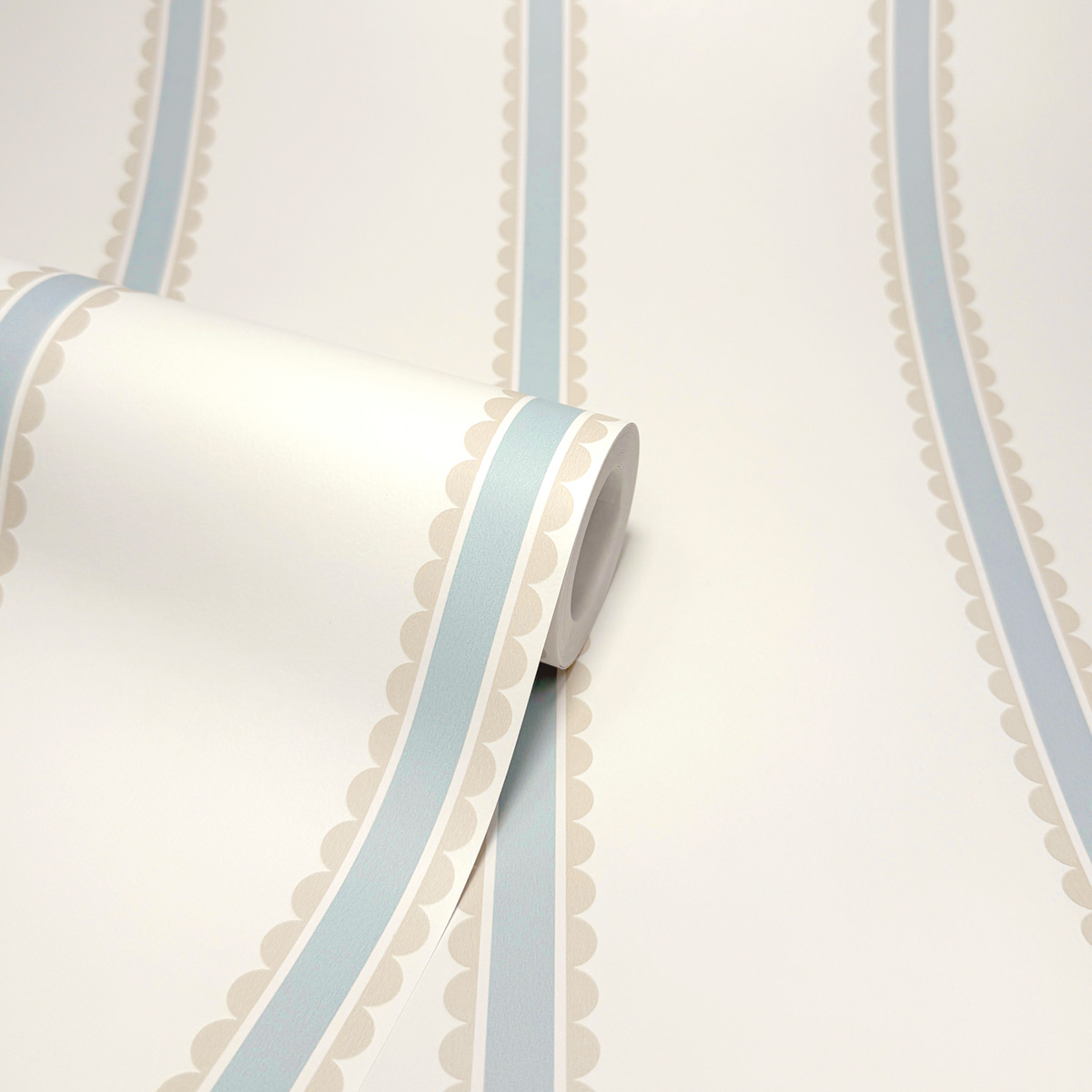 Papier peint Rayures Arrondi Enfant bleu beige - Imagine de Lutèce ROLL | Réf. LTC-DL27578