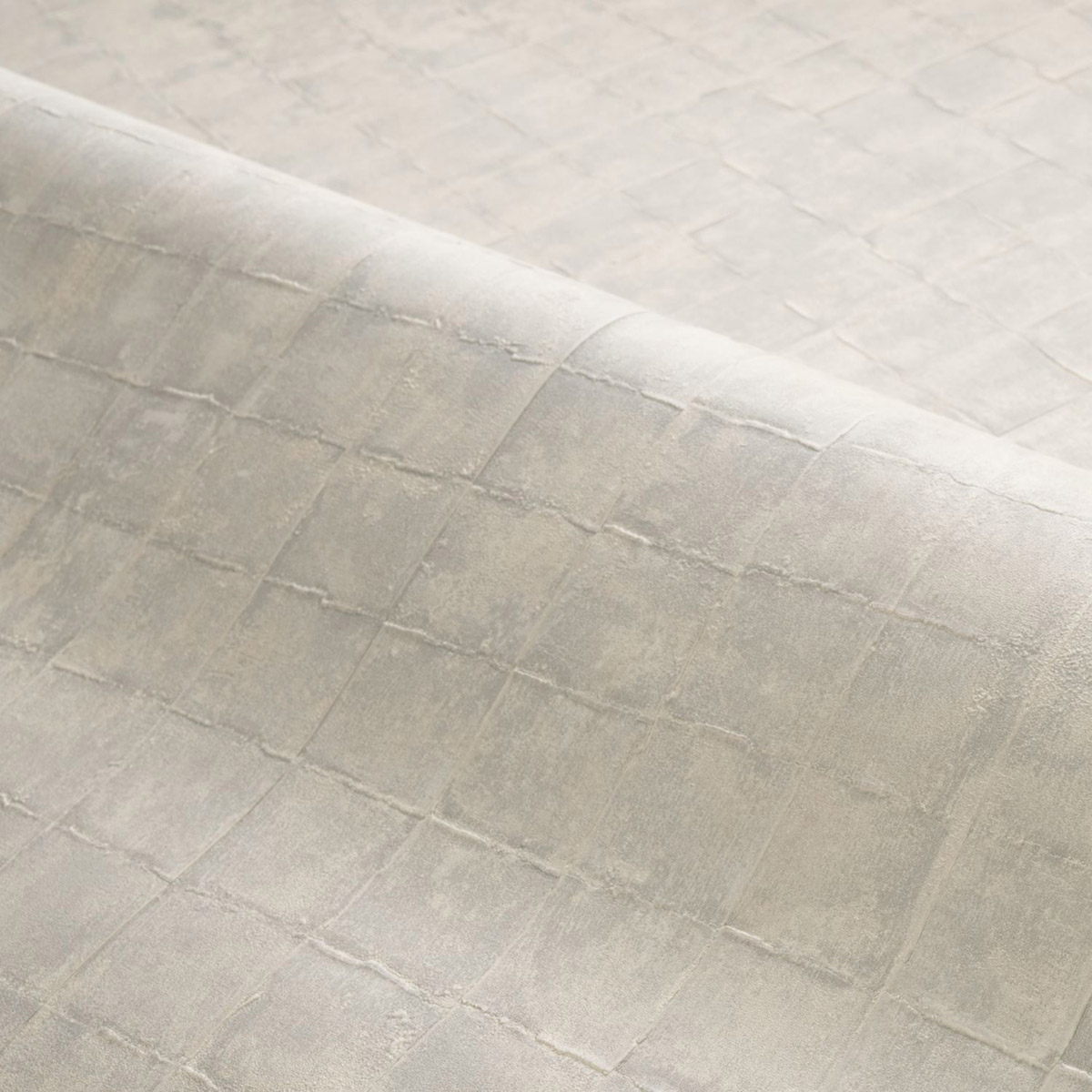 Papier peint Carreaux Faenza galet argenté - Cérame de Casamance AMB3| Réf. CAS-76080304