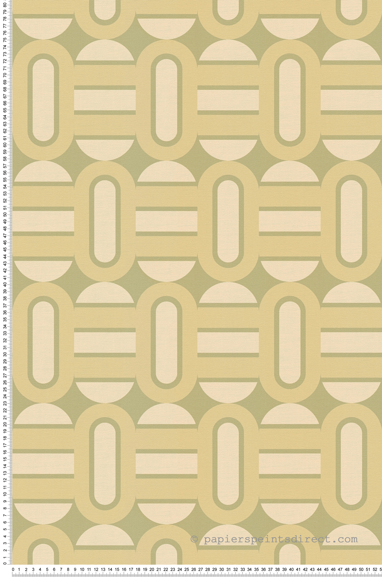 Papier peint Art Déco Géométrique vert beige - Retro Chic d'A.S. Création | Réf. AS-395361