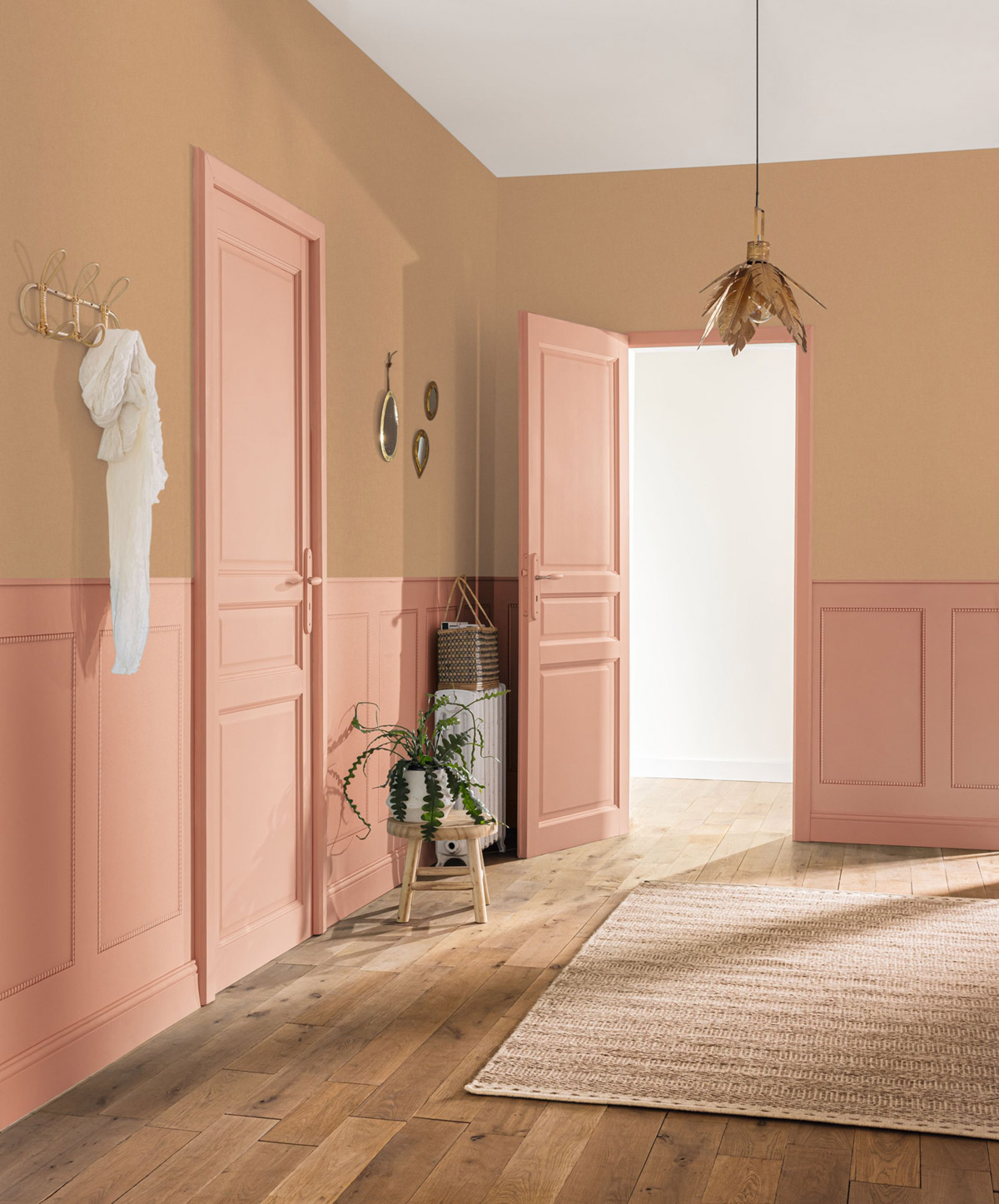 Papier peint Soubassement Moulure S terracotta - Reliefs de AMB2 | Réf. RLF106358013