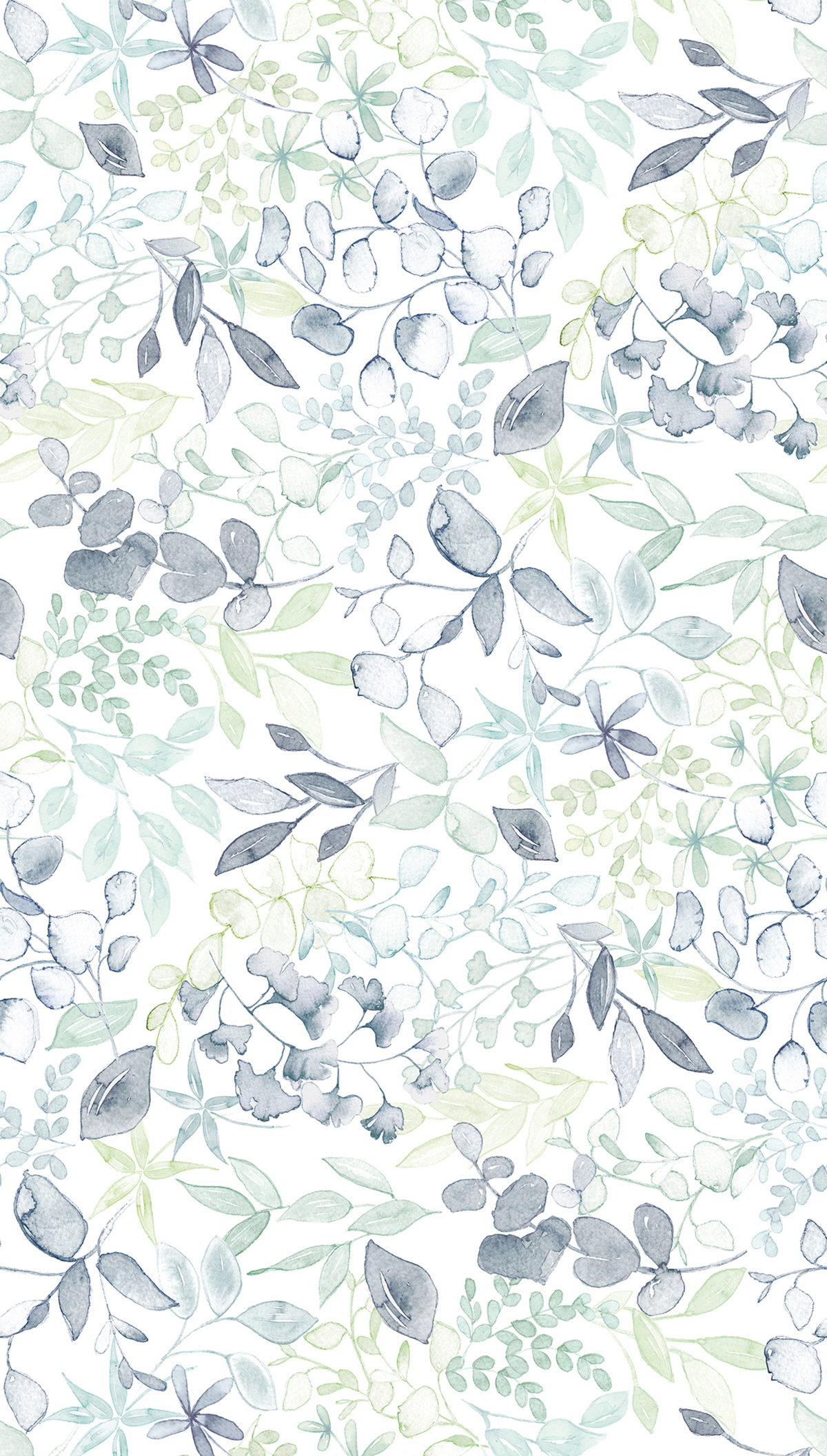 Papier peint panoramique Harmonie Feuille vert bleu - Aquarell Dreams d'A.S. Création | Réf. AS-396921