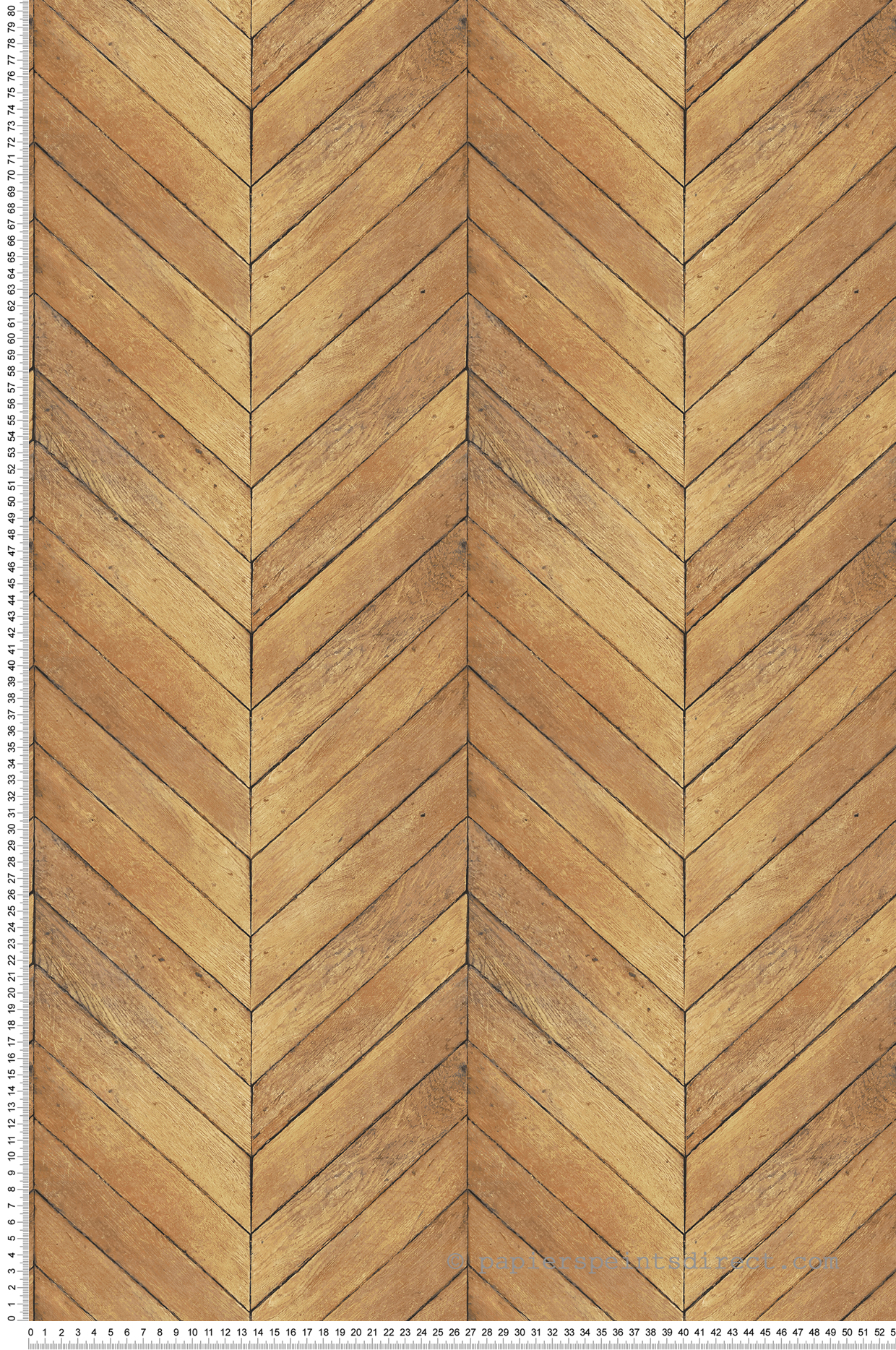 Papier peint Trompe l'oeil Bois Chevron ocre marron - Sauvage 2 de Lutèce | Réf. LTC-G67998