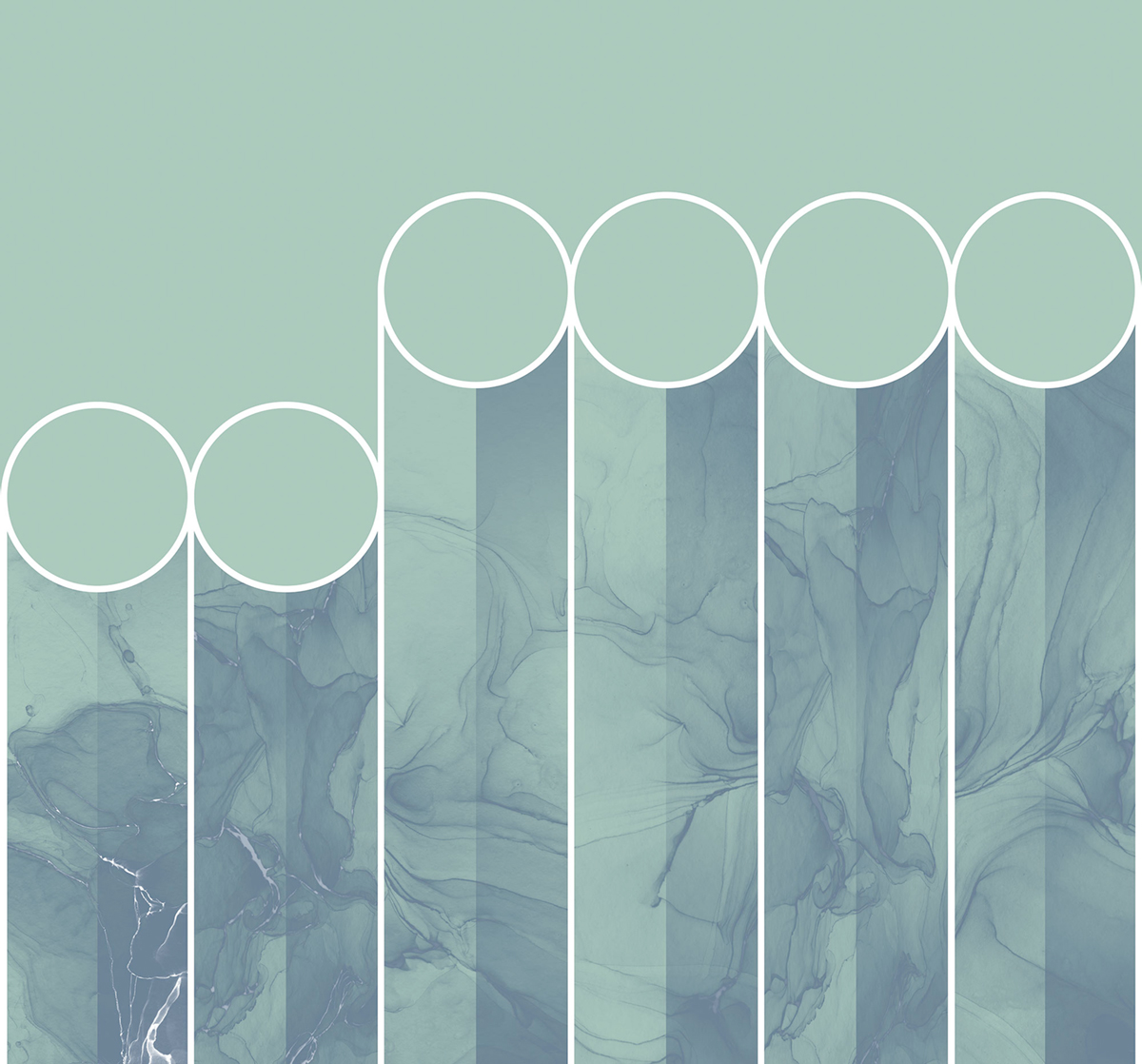 Papier peint panoramique Géométrique Spots - Papier Peint Komar Bauhaus