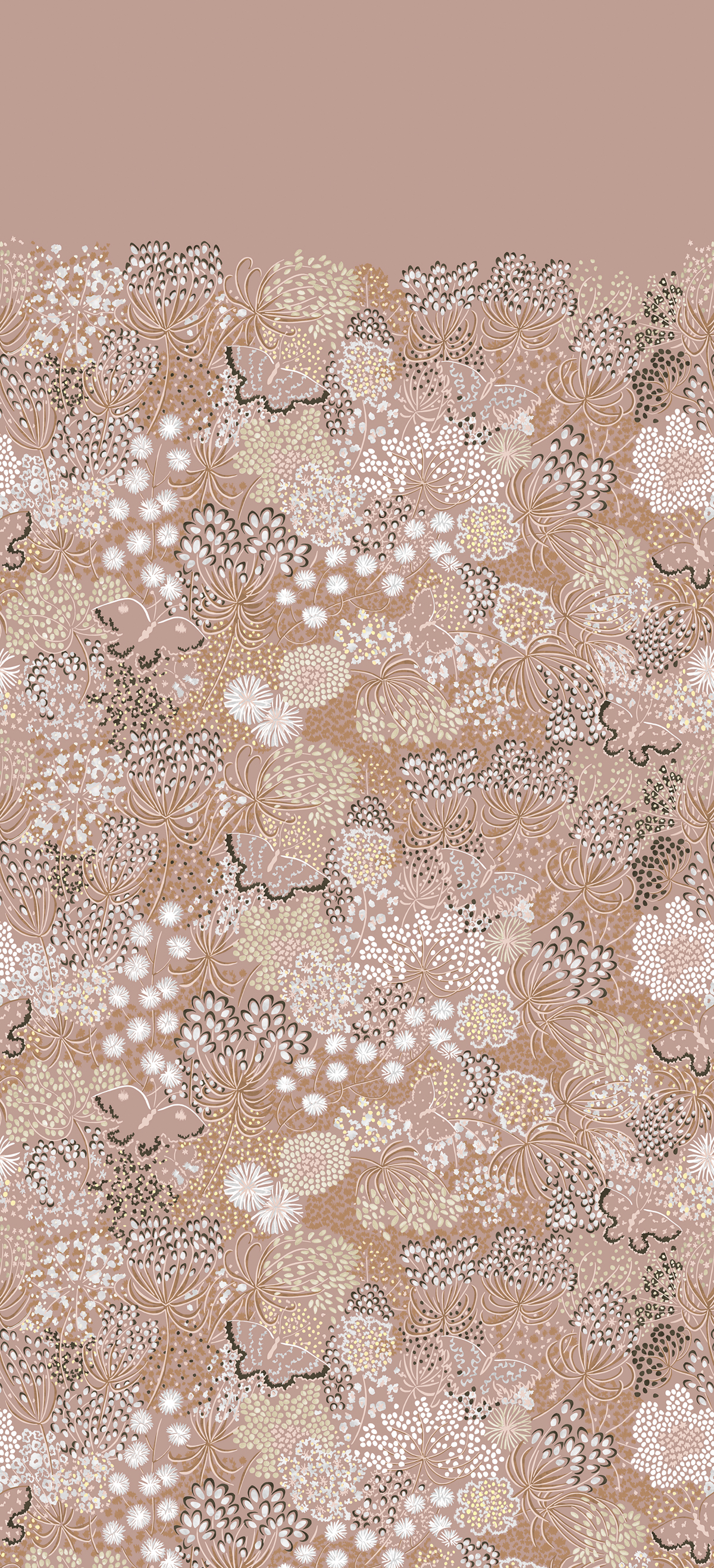 Papier peint panoramique Ombelles Rose - 3 lés 1/2/3 - Isidore Leroy