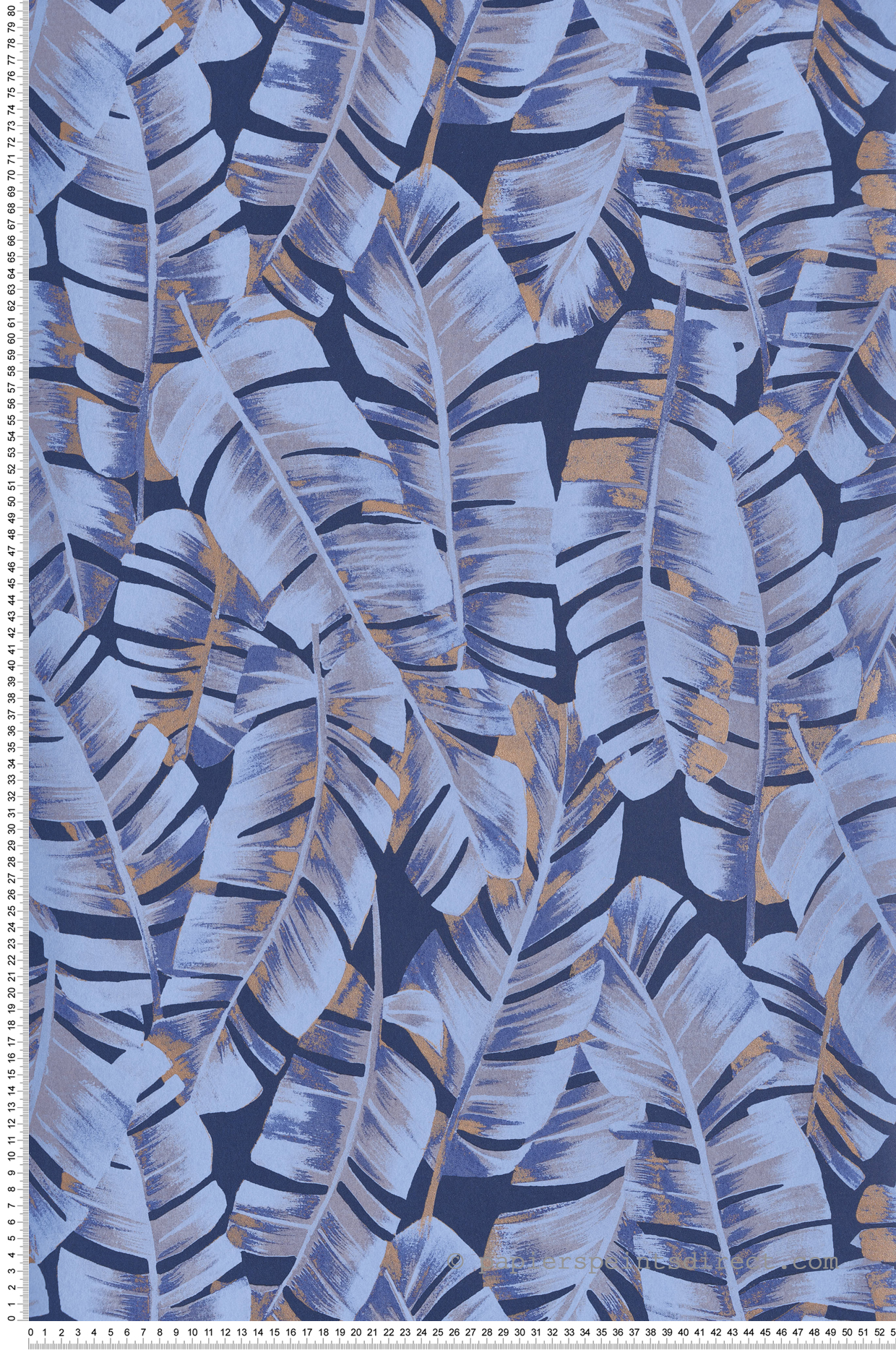 Papier peint Feuille Palme Folium bleu - Botanica de Casadéco | Réf. BOTA85946755