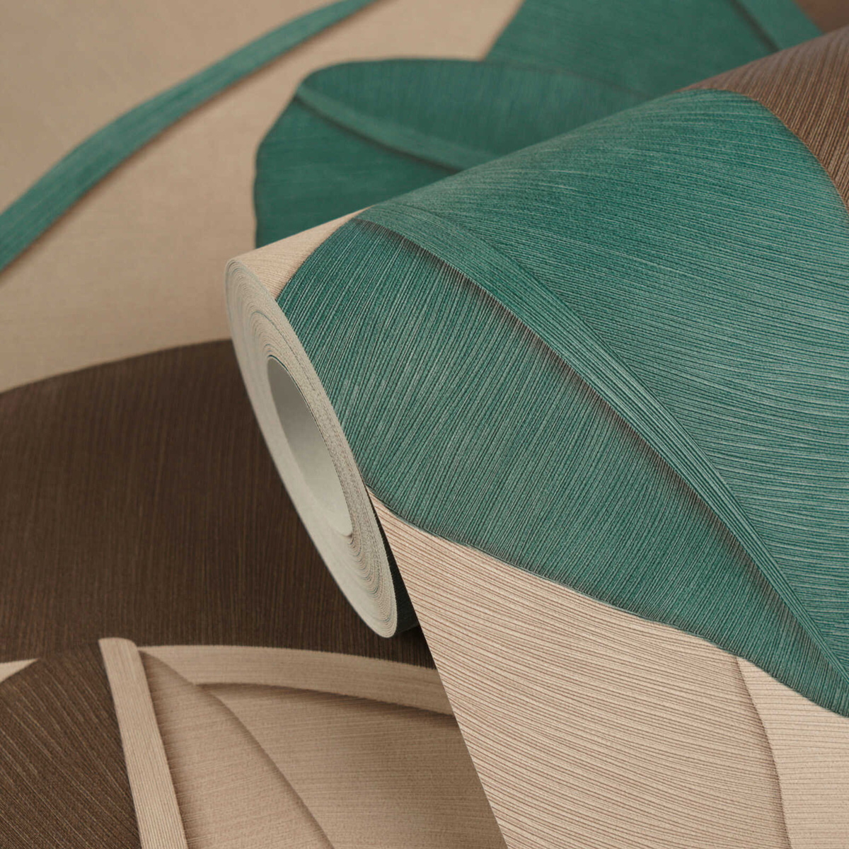 Papier peint Feuillage Graphique bleu canard - Vibes & Styles d'A.S. Création AMB6| Réf. AS-790392