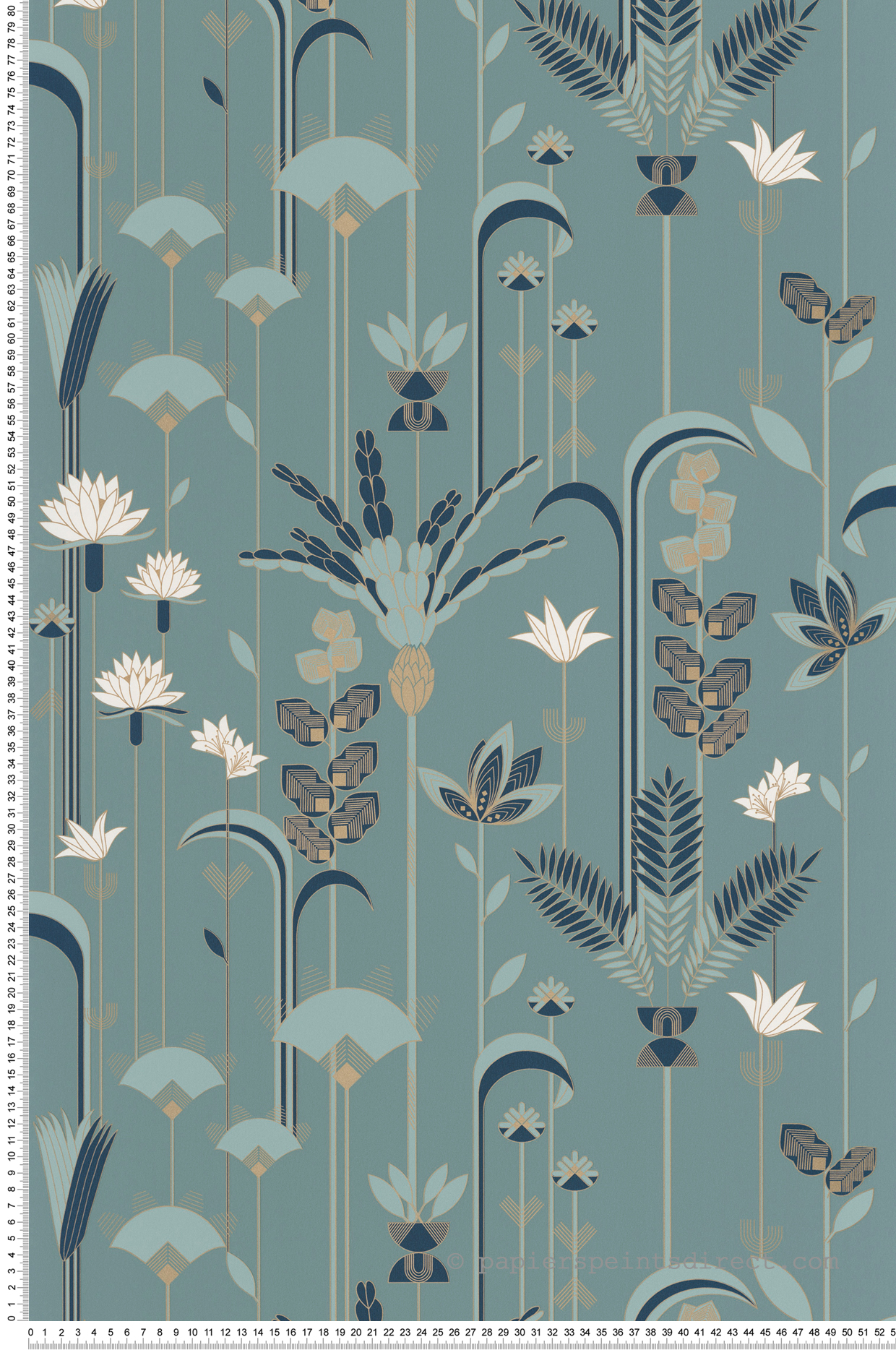 Papier peint Fleurs Ephemeral bleu - Labyrinth de Casélio | Réf. LBY102096023