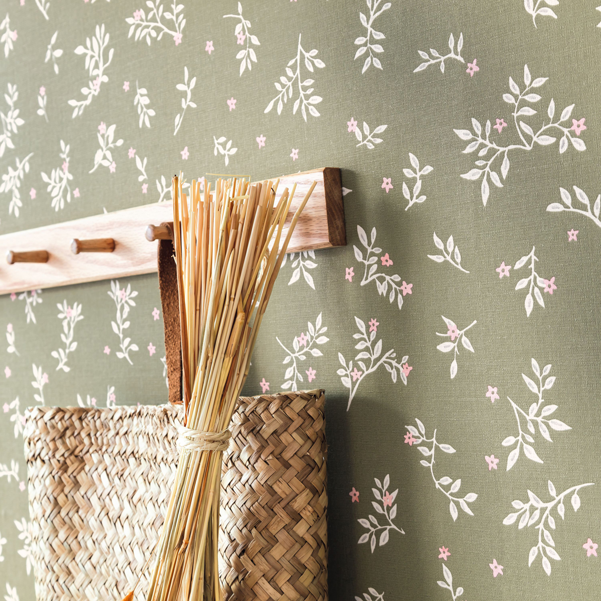 Papier peint Feuille Callisto kaki rose - Danae de Casélio AMB2 | Réf. DAE103647240