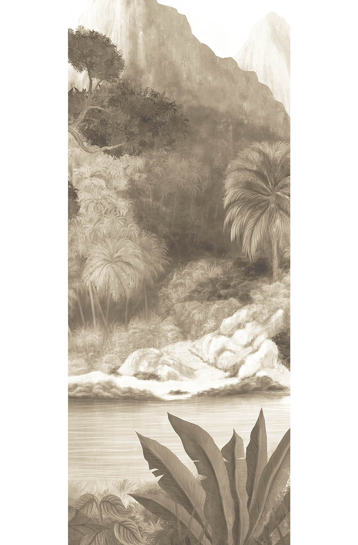 Papier peint panoramique Oasis Toucan sépia - C H260 - Wall Designs IV de Masureel | Réf. MAS-DG4TOU1013-260