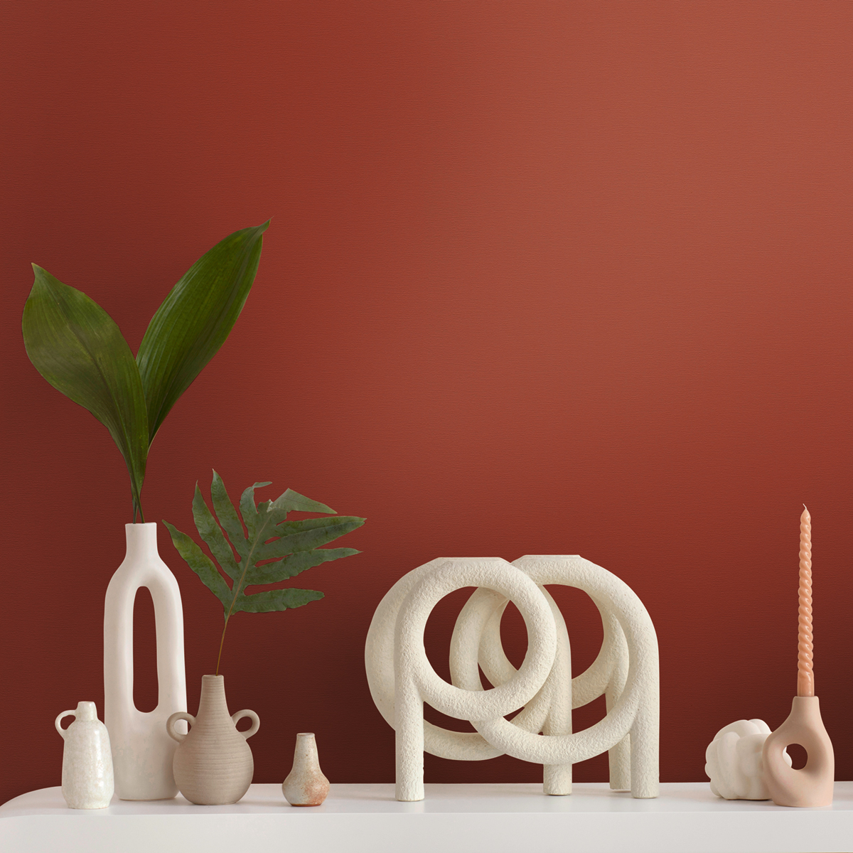 Papier peint Uni Tissé Life rouge brique - French Affair d'A.S. Création | Réf. AS-395795