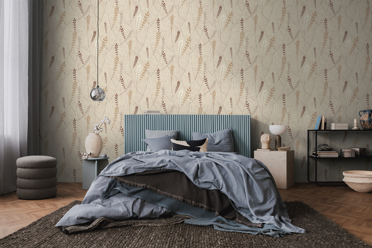 Papier peint Scandinave Plumeria brun écru - Nordic Feeling d'A.S. Création AMB3 | Réf. AS-791461