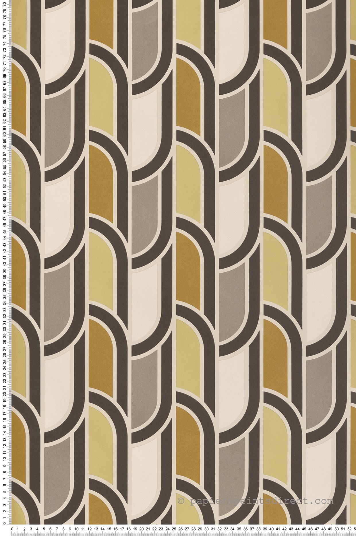 Papier peint Vintage Géométrique Marcel ocre marron - Villa Rosalie de Lutèce | Réf. LTC-51223902