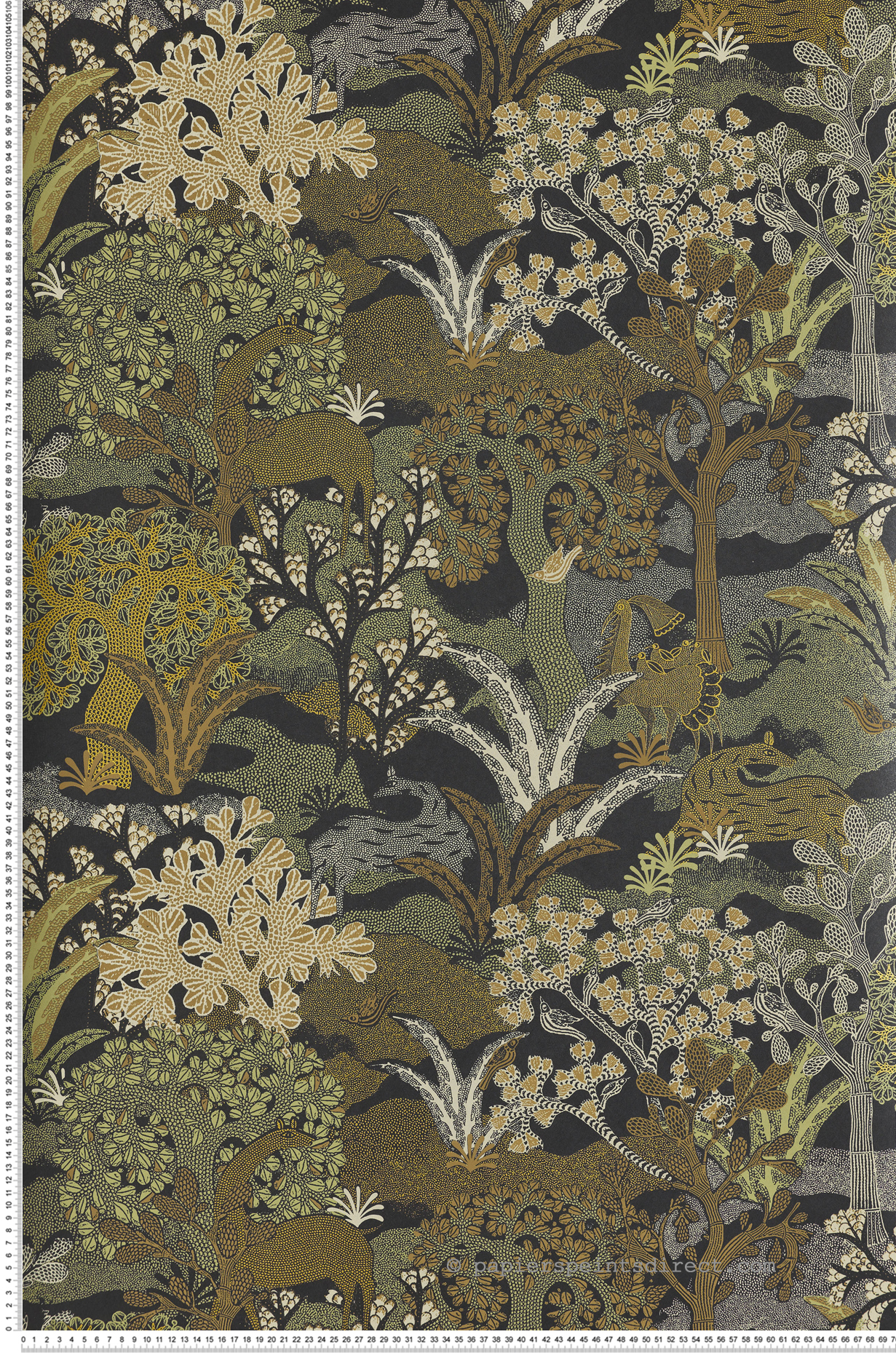 Papier peint Nature Ethnique Fabulo olive irisé - Amazone de Masureel | Réf. MAS-ZON505