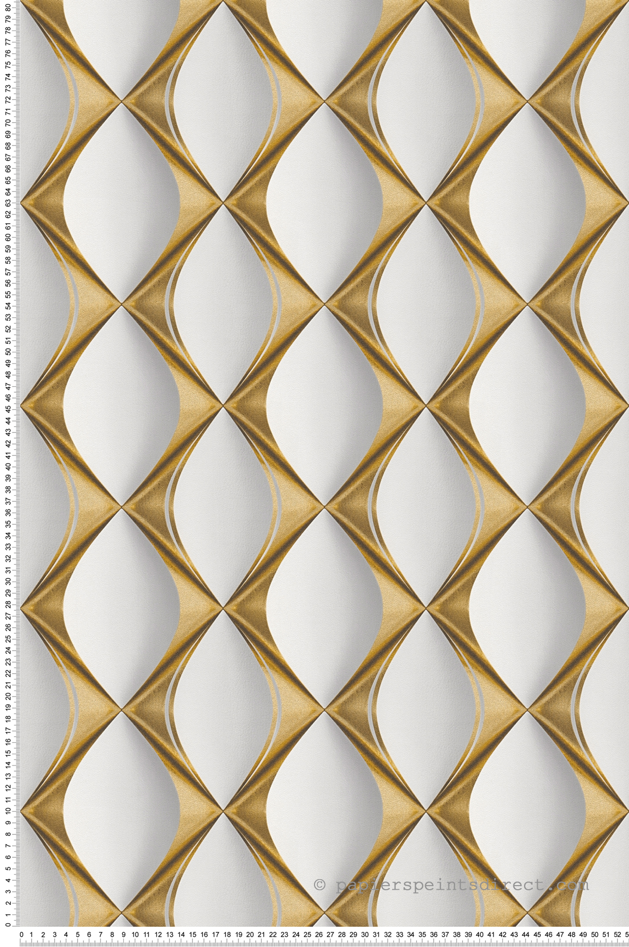 Papier peint Graphique Ondulé gris et doré - My Home My Spa d'A.S. Création | Réf. SP15840