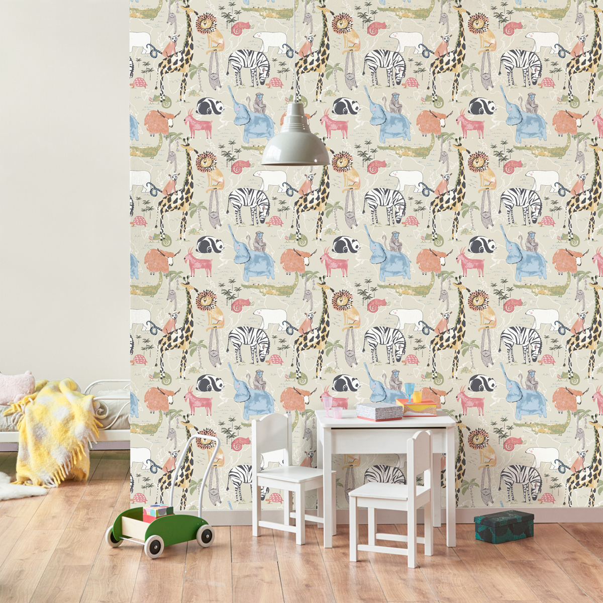 Papier peint Animaux Safari grège - Imagine de Lutèce | Réf. LTC-DL27540
