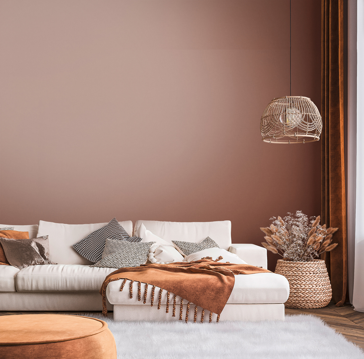 Papier peint Uni Charme Bali terracotta - Metropolitan Stories 3 d'A.S. Création | Réf. AS-392661