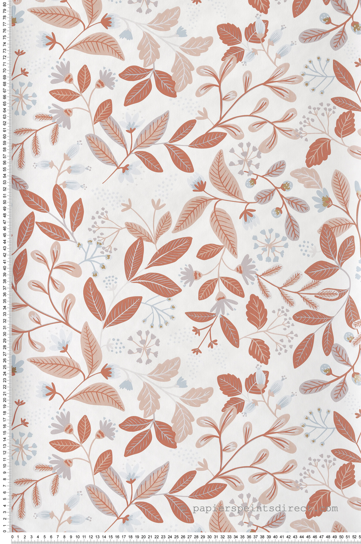 Papier peint Fleuri Chloé terracotta - Essentiel de Casélio | Réf. ETL103082065